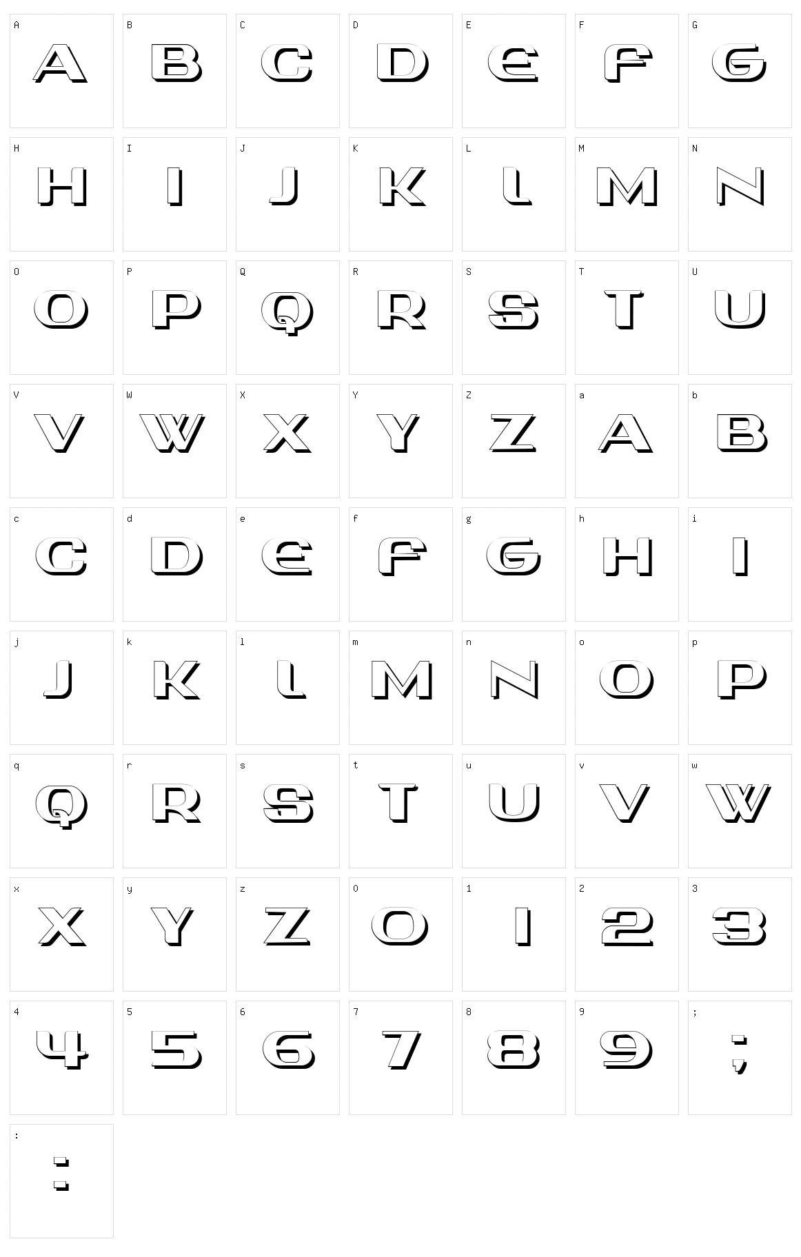 Tadia Character Set