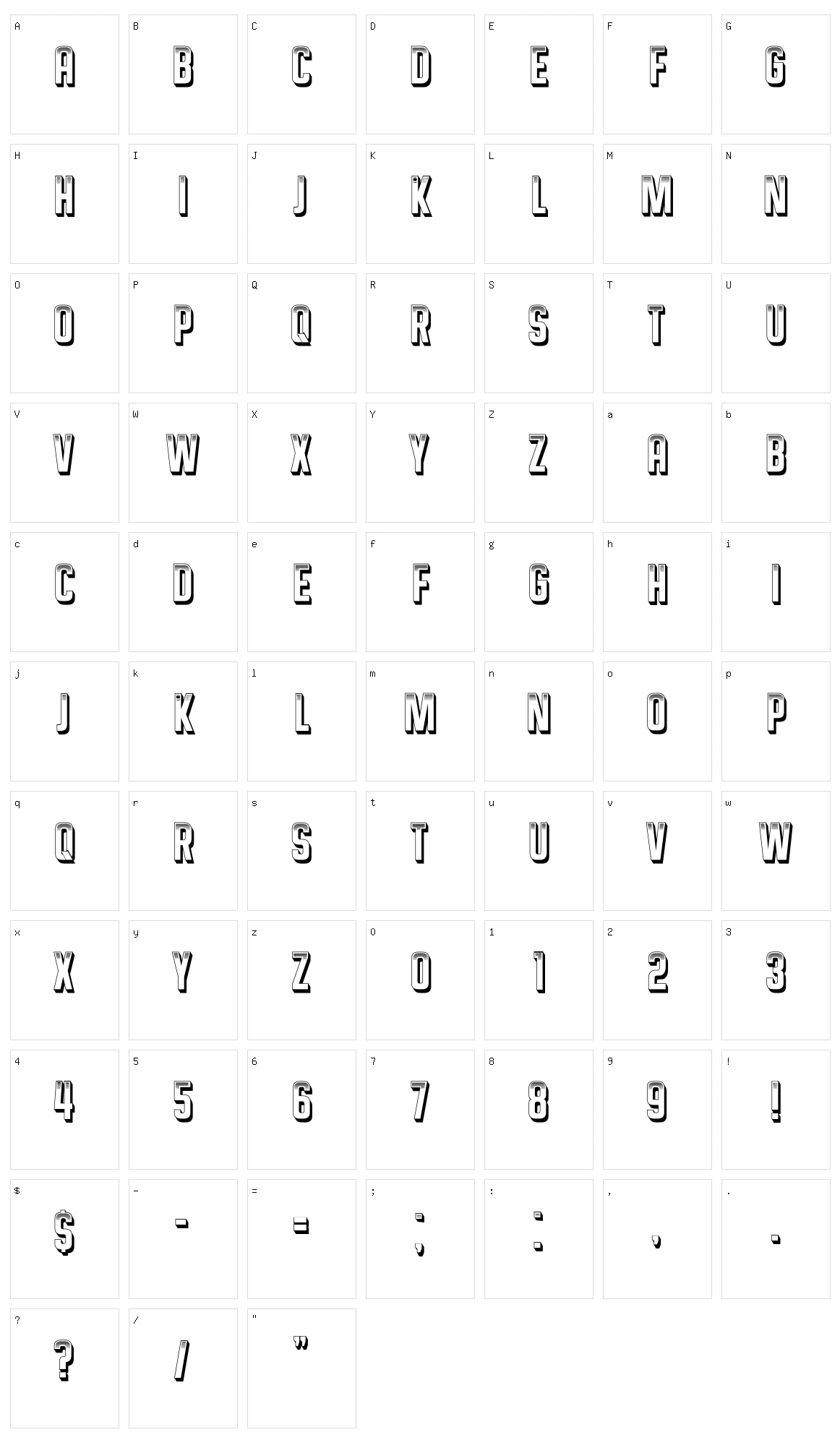 Tadya Character Set