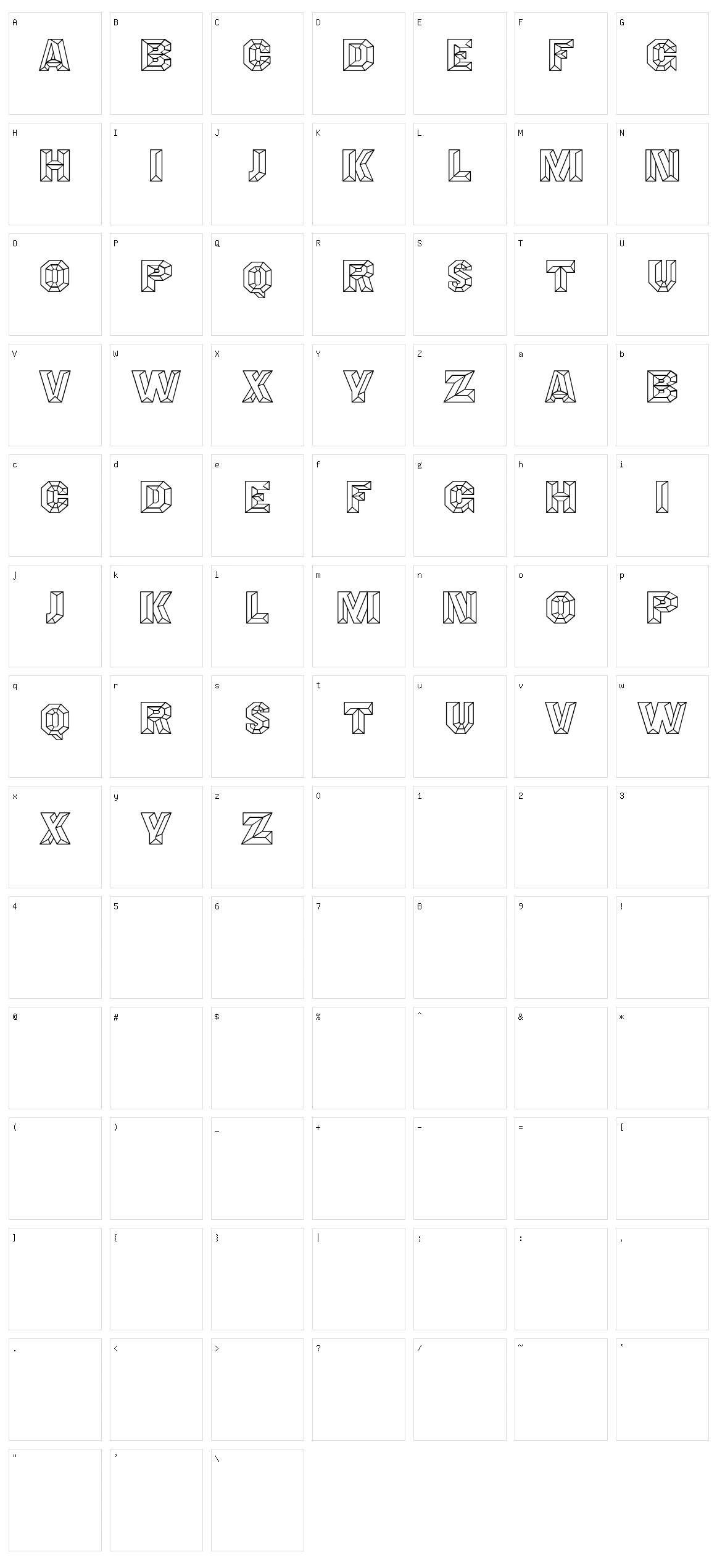 Taken Character Set