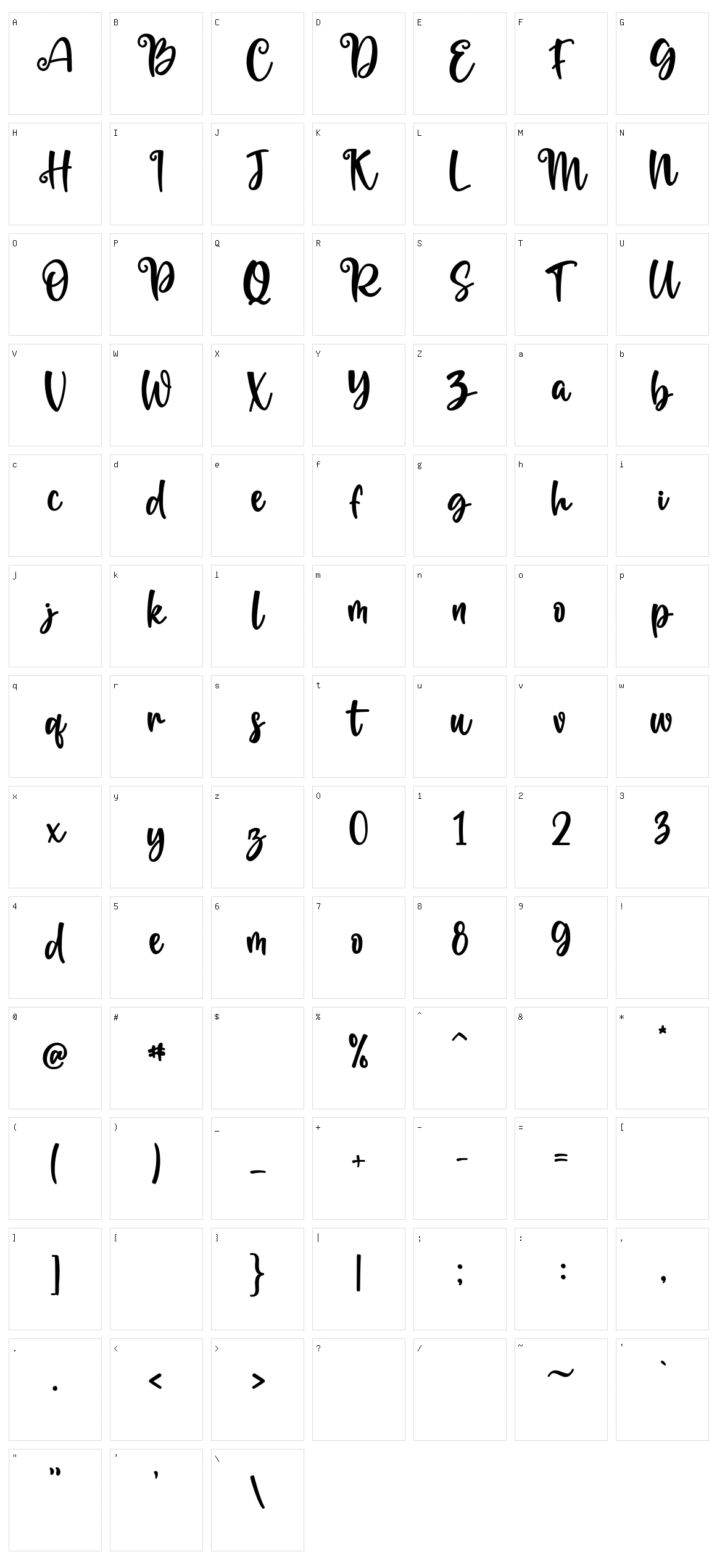 Moderna Character Set