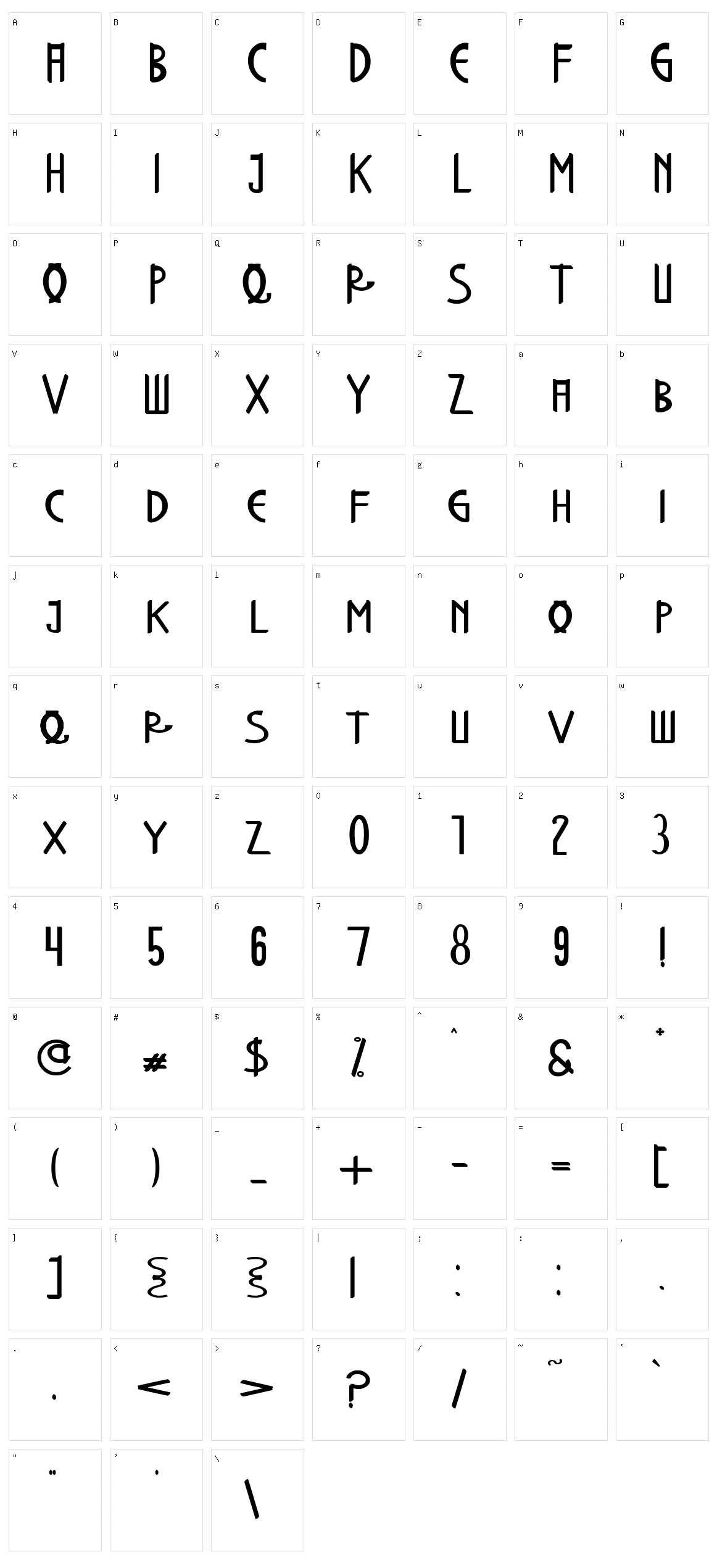 TanQiwing Character Set