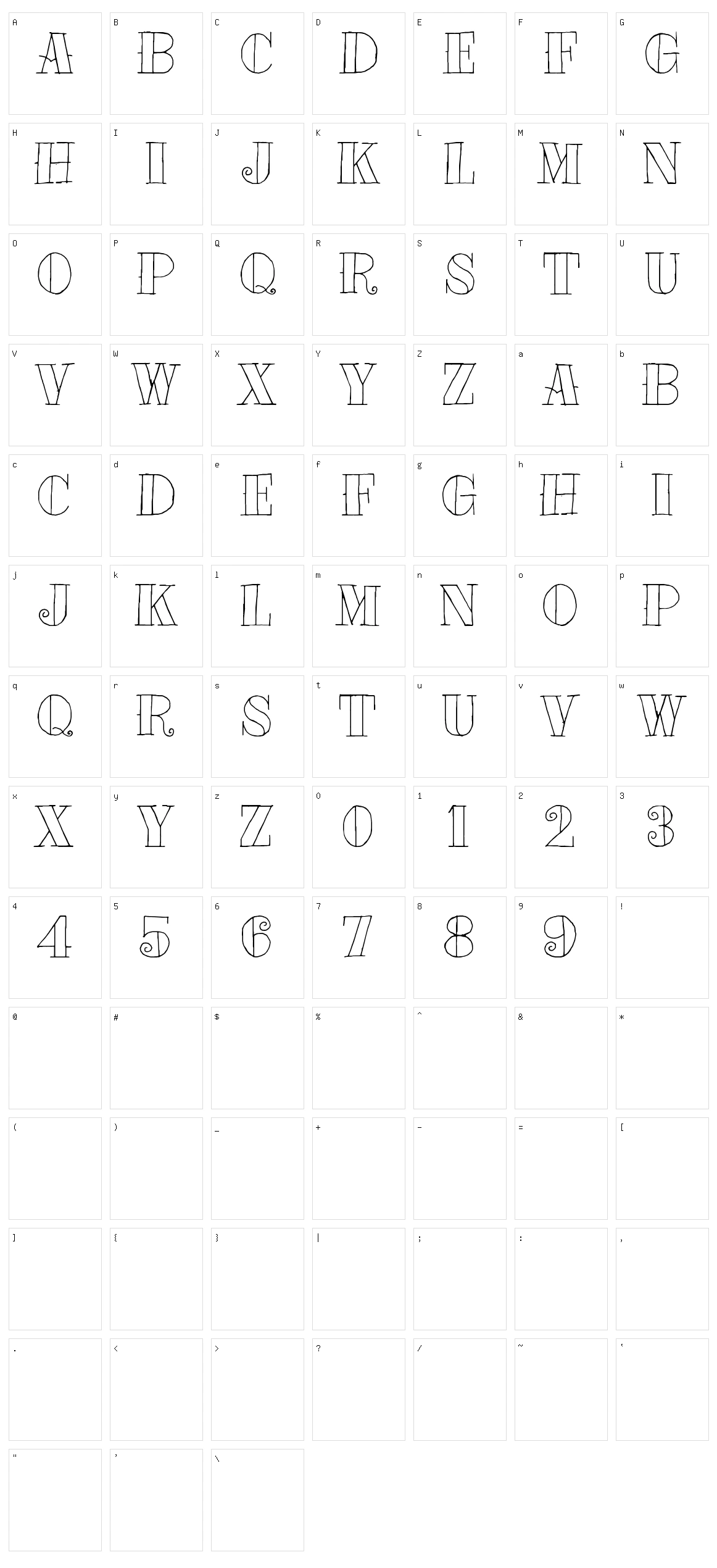 Tat Style Character Set