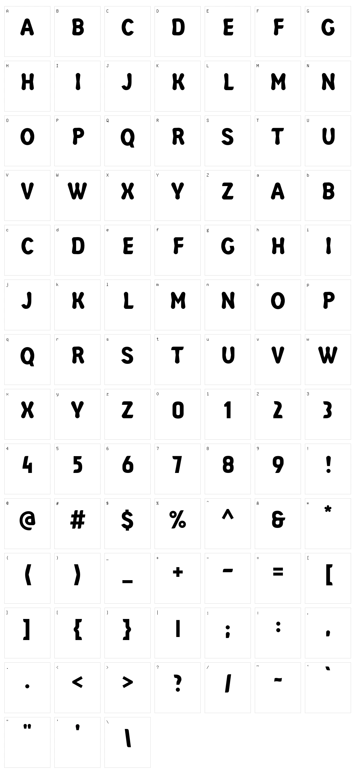 Teode Basic Character Set