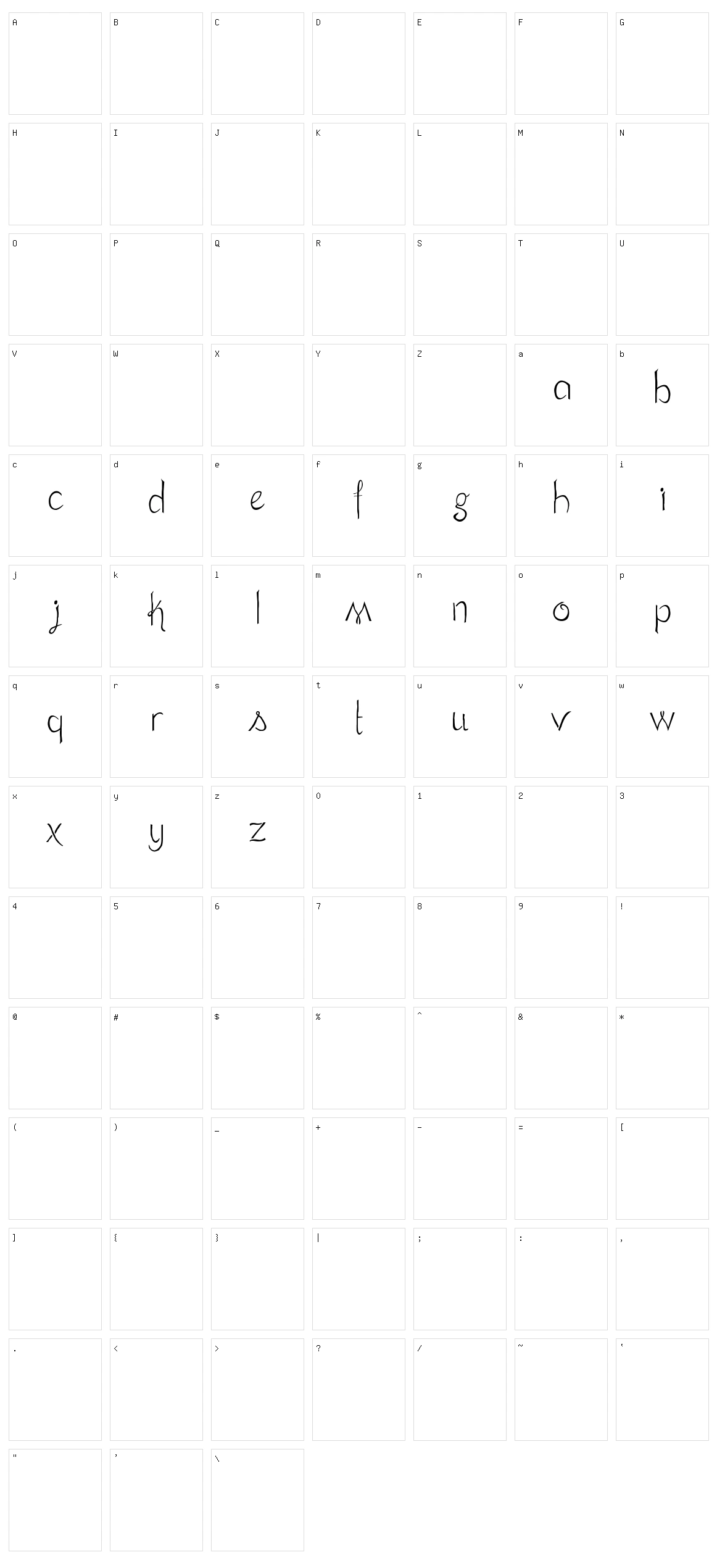 Terra Firma Character Set