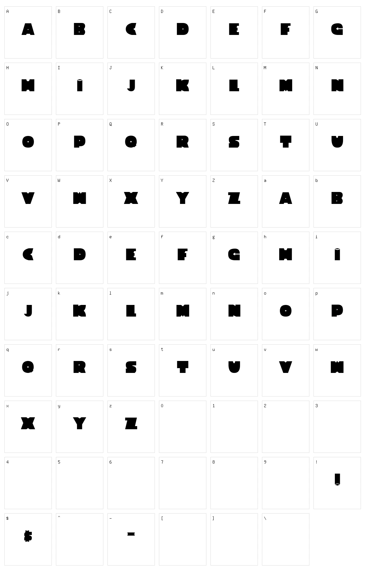 Th!ck B!tch Character Set