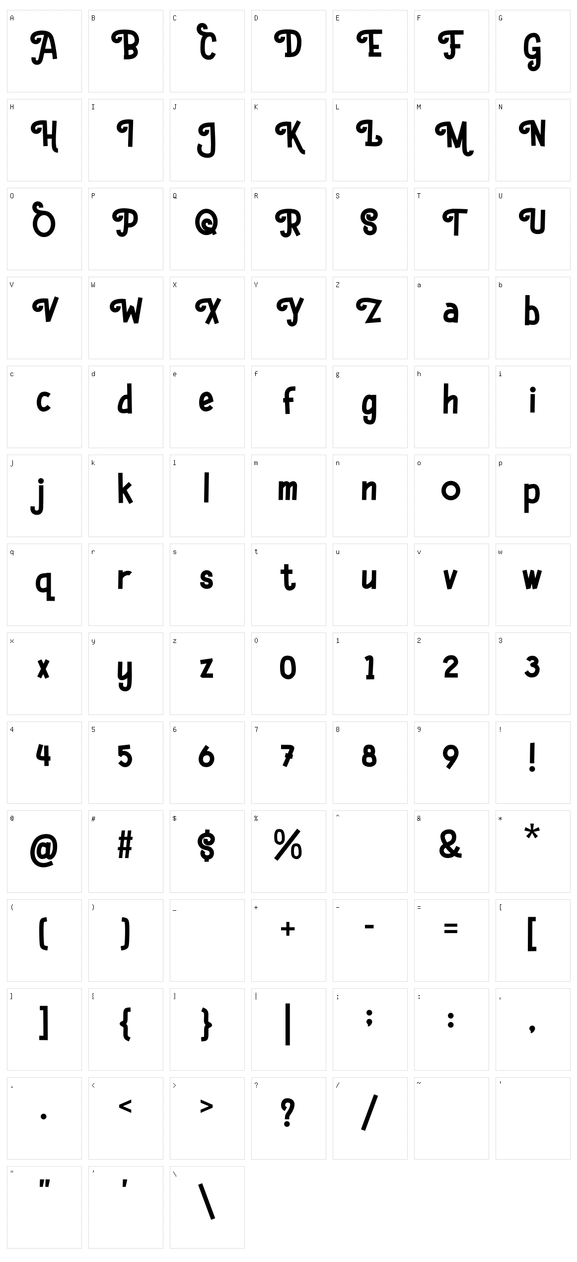 Thankies Character Set