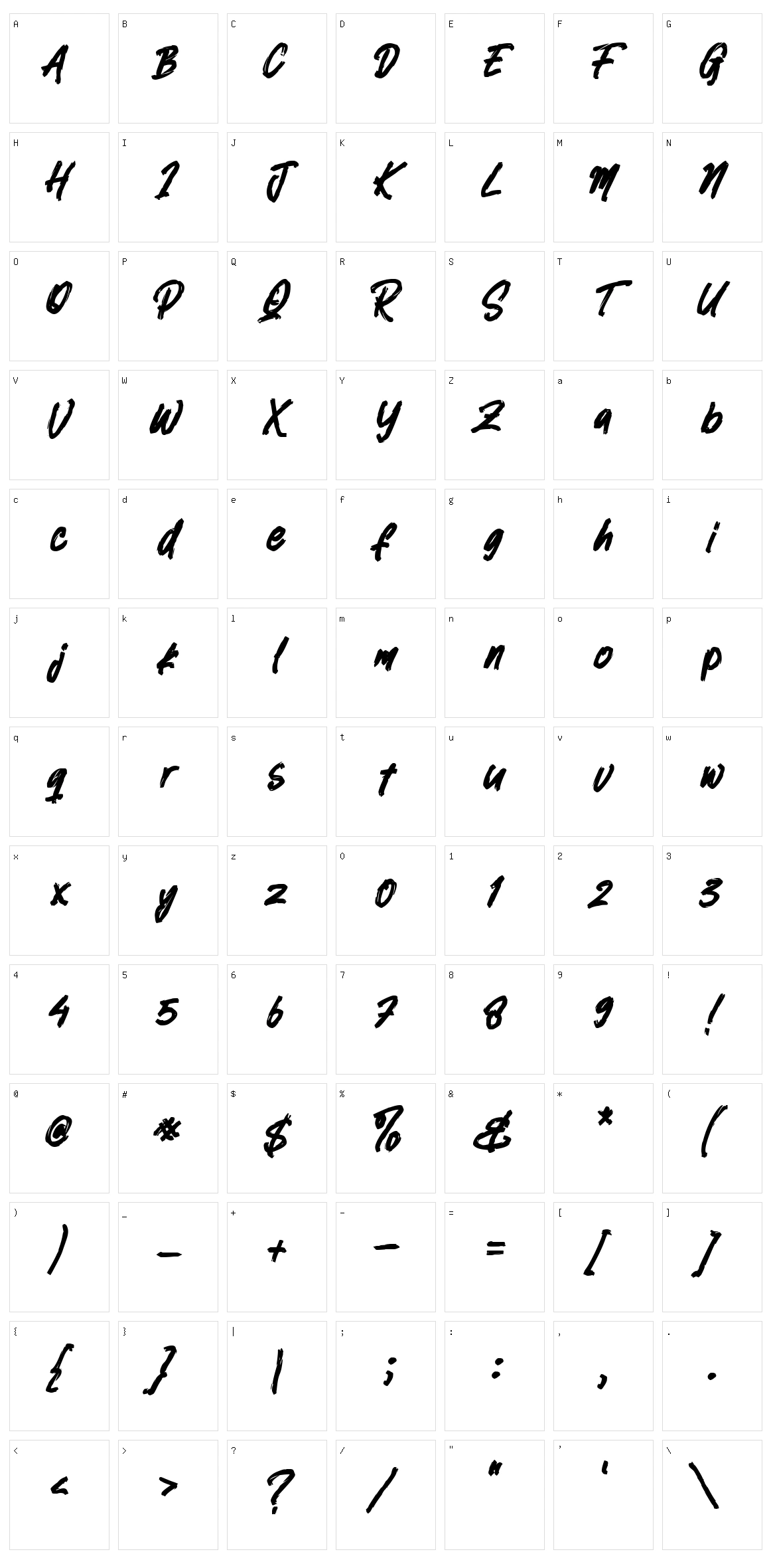 Silent Woods Character Set