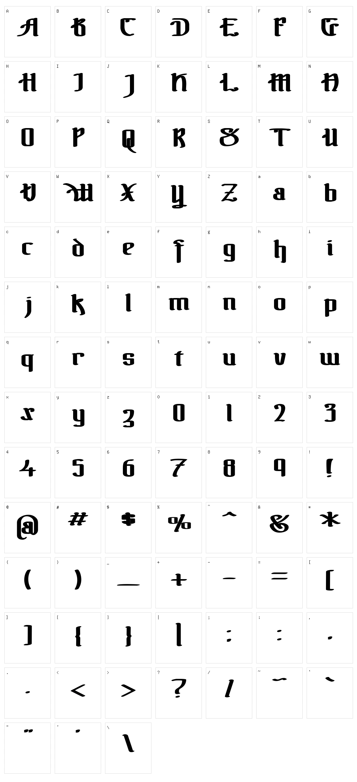 The Black Bloc Character Set