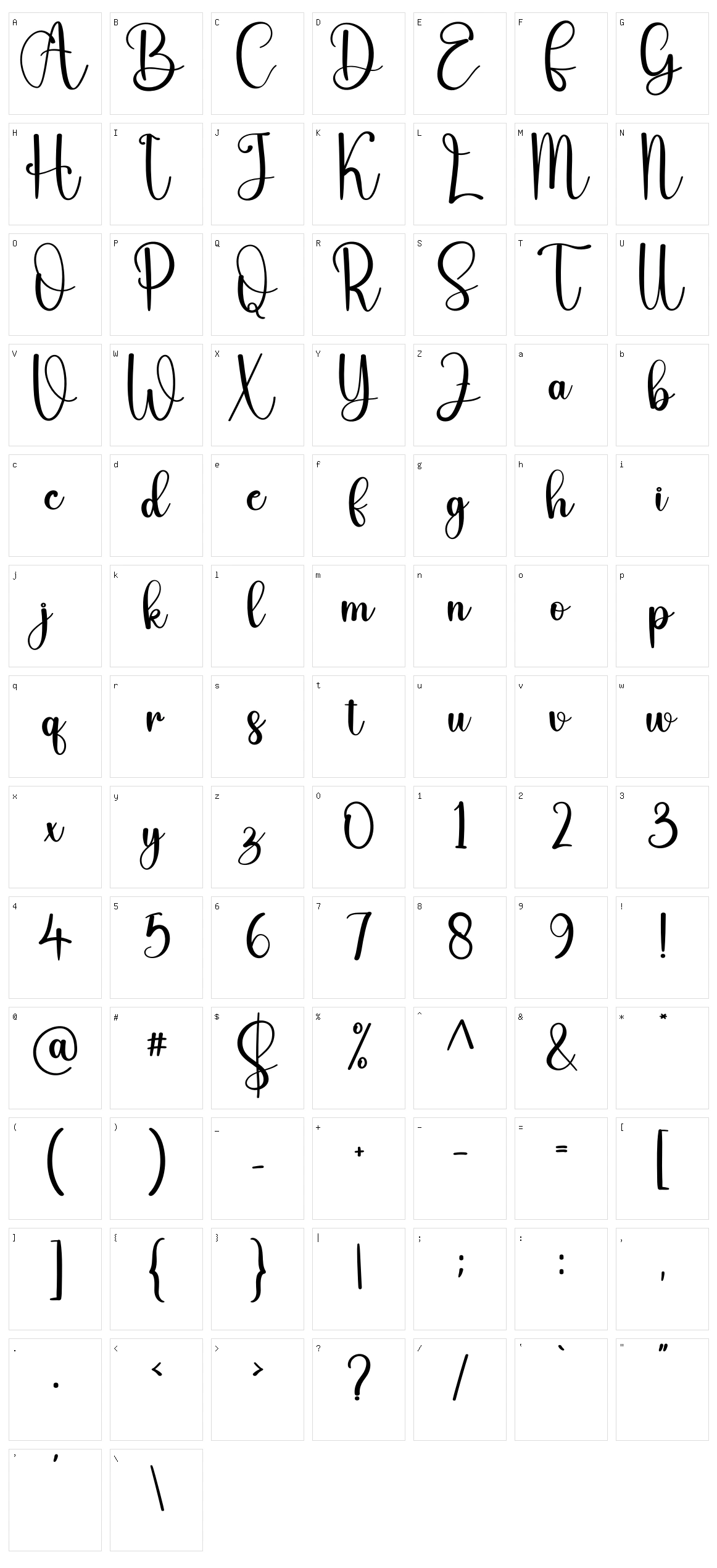 Almond Character Set