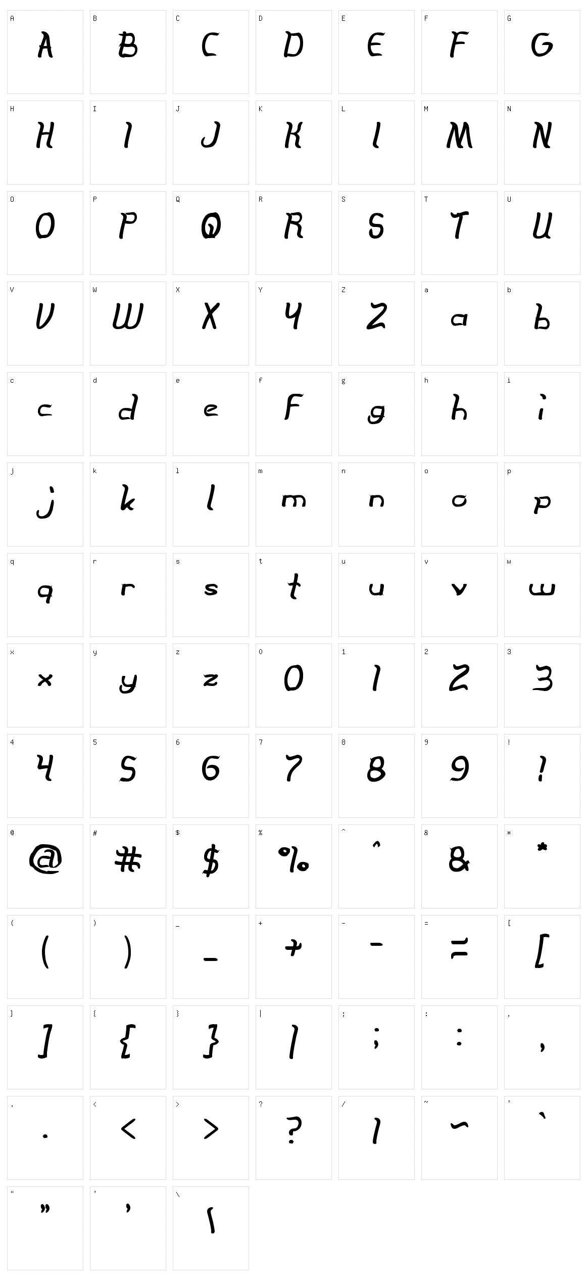 The Innocent Face Character Set