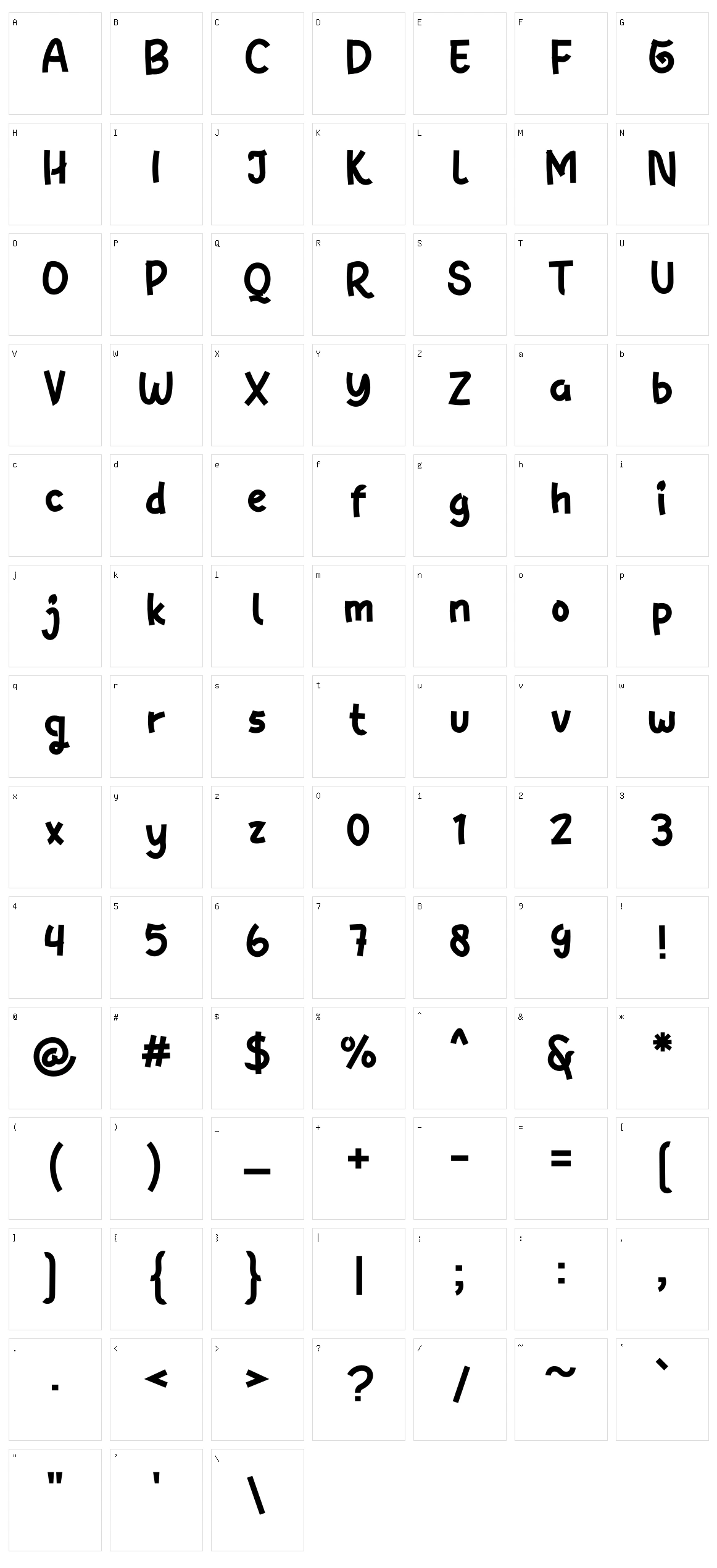 The RainK Character Set