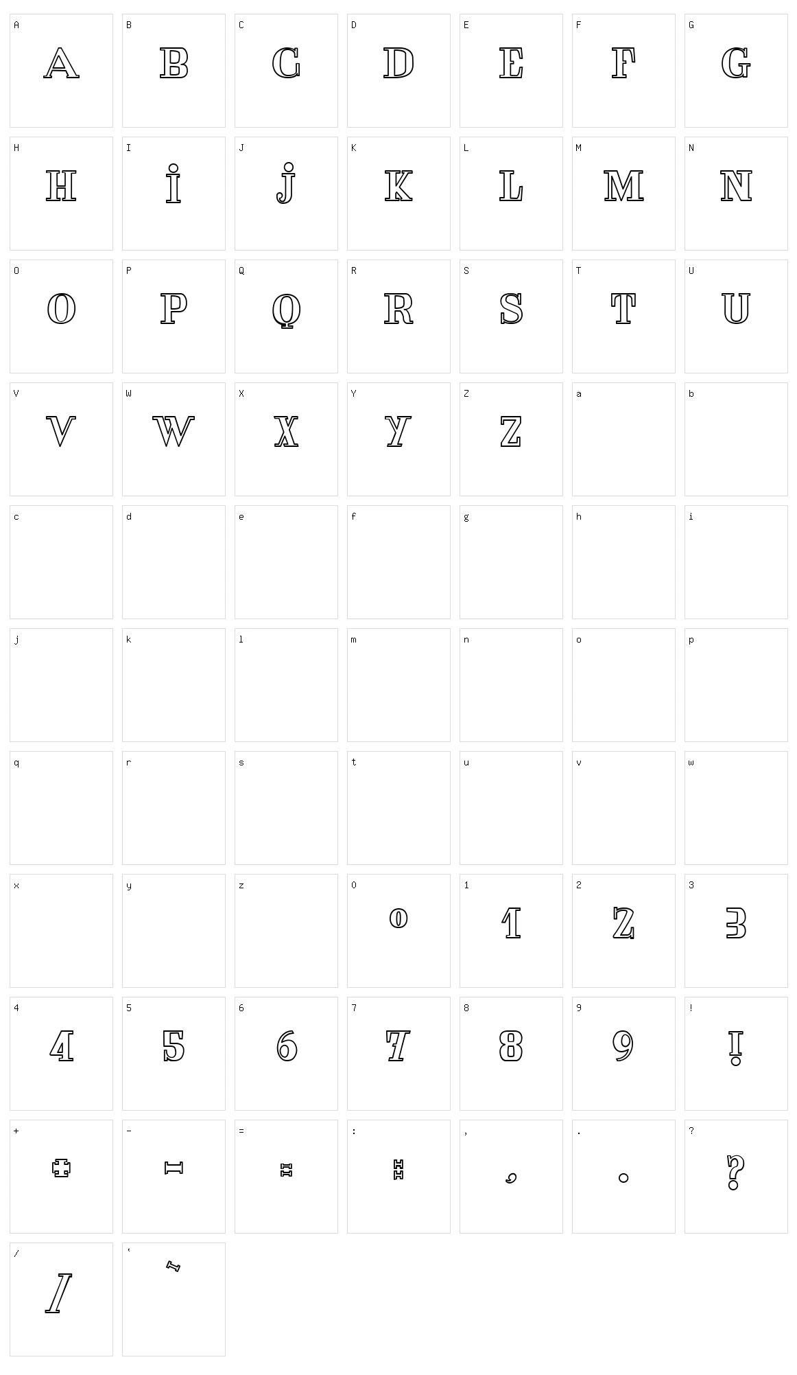 The Red Horse Character Set