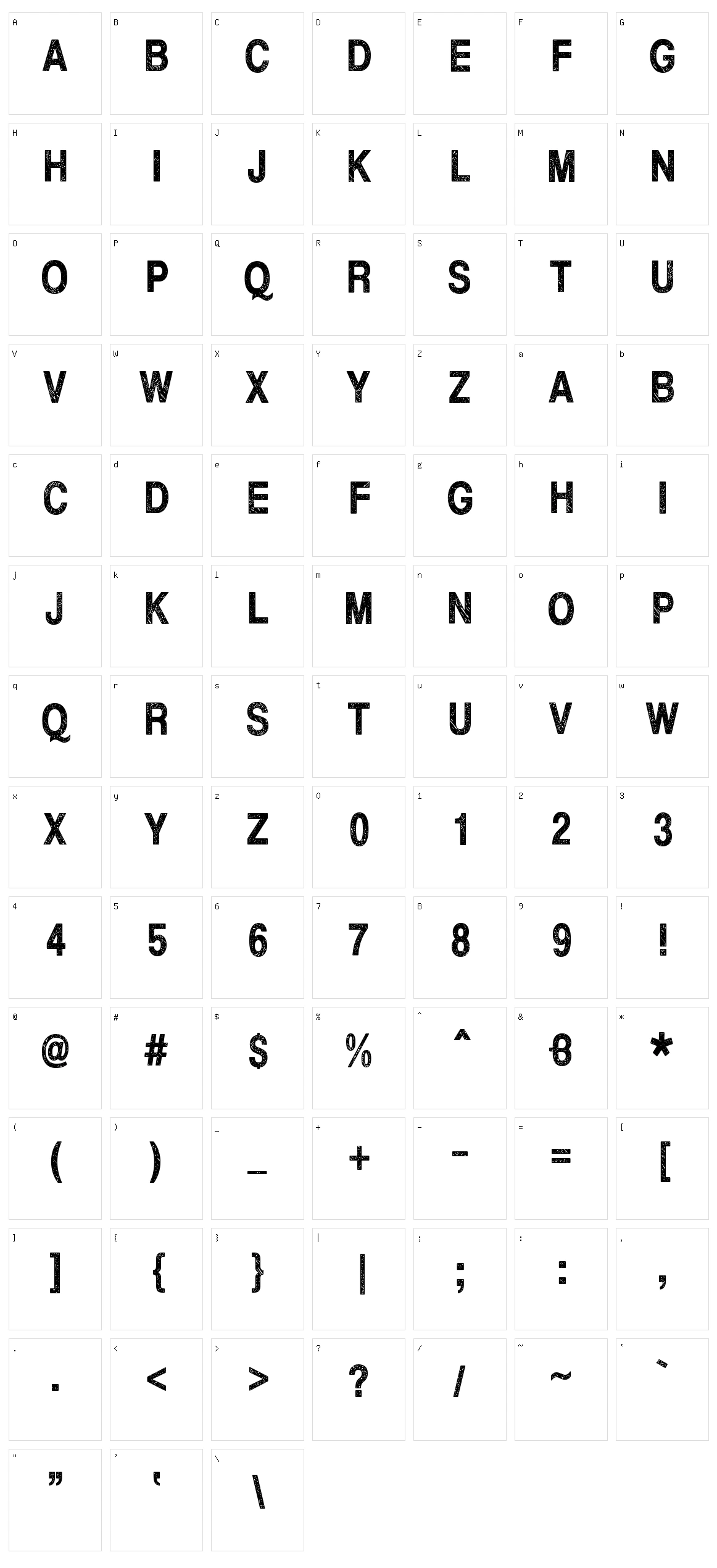 This side up Character Set