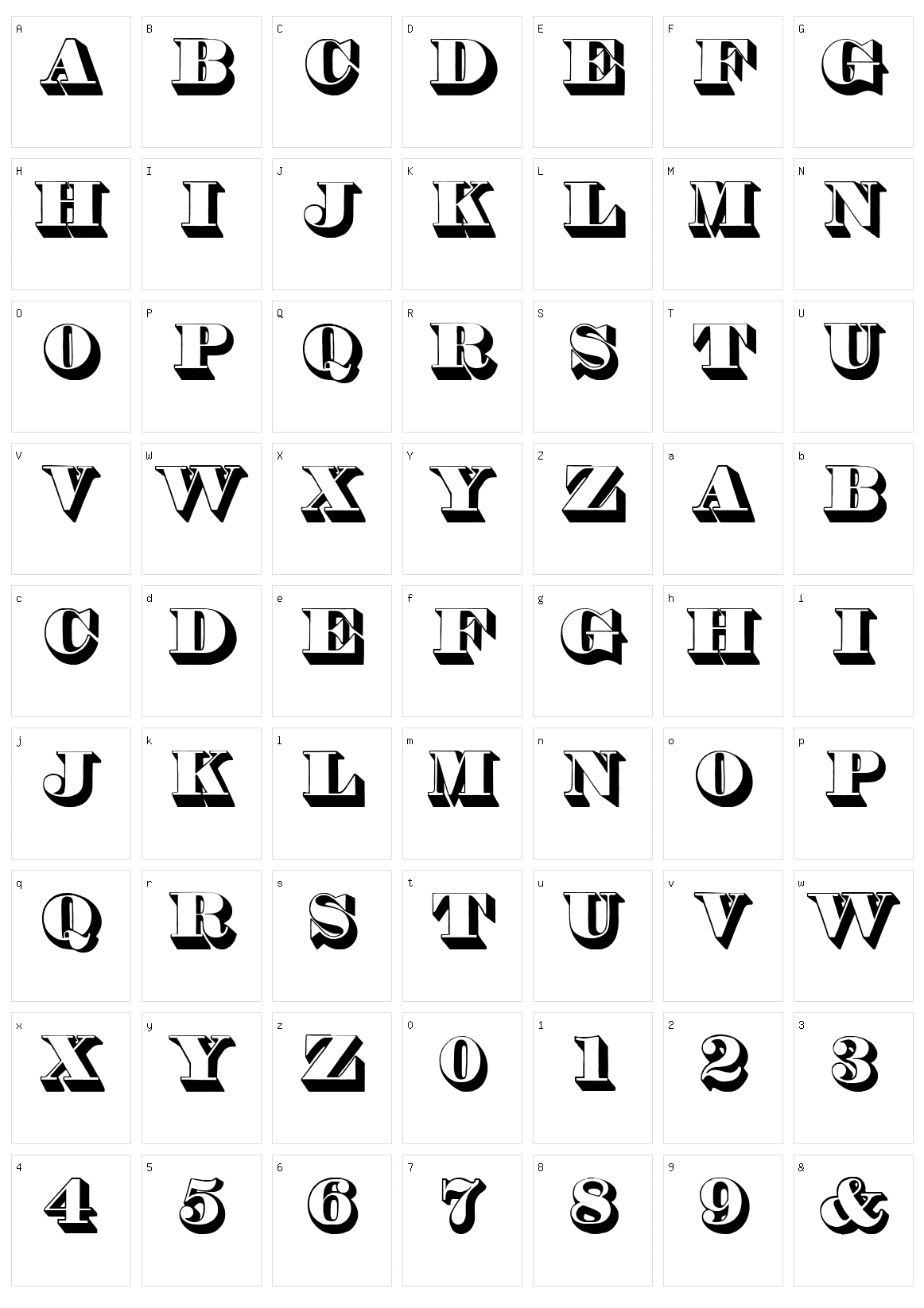 Thorne Shaded Character Set