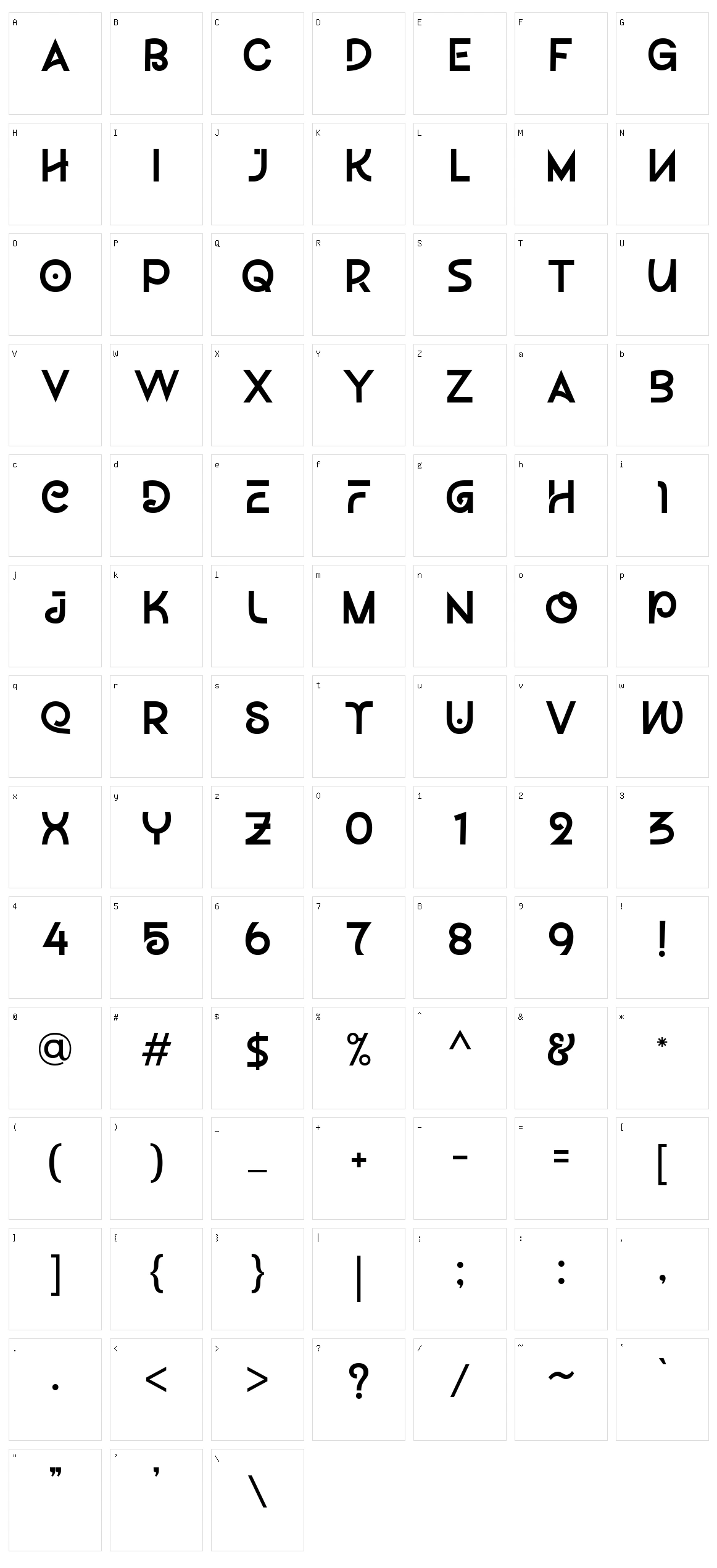 Thurkle Character Set