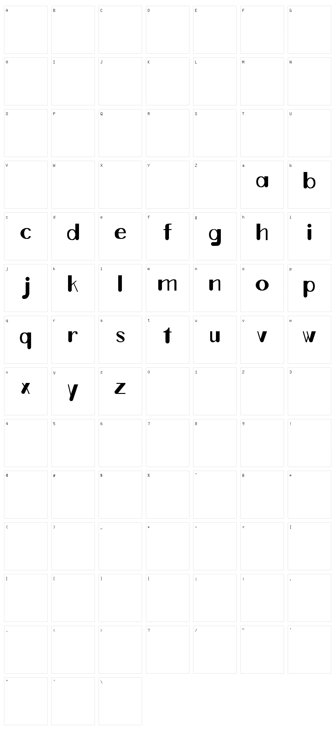 Ticky Ituation Character Set