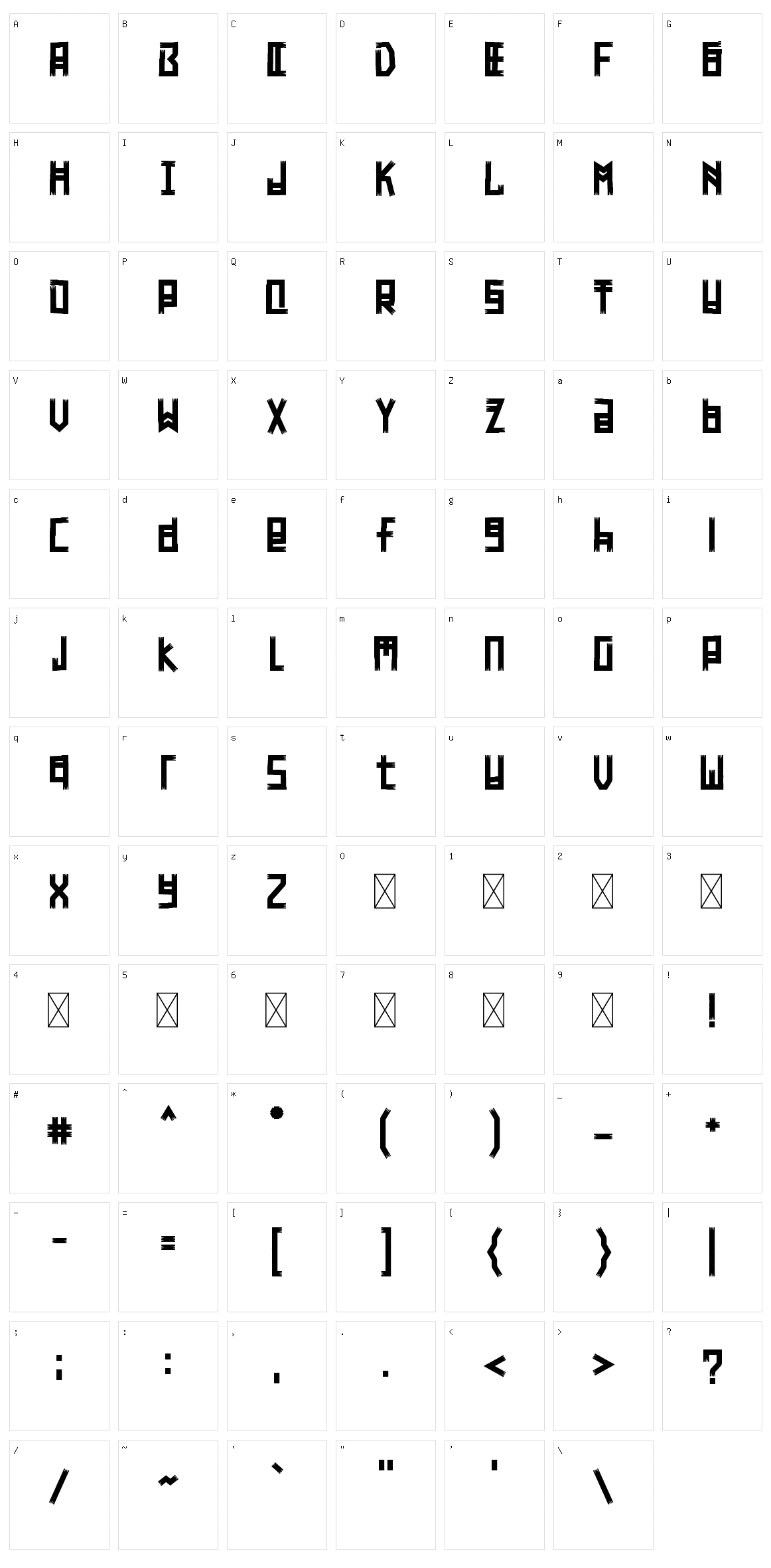 Tikiland Character Set