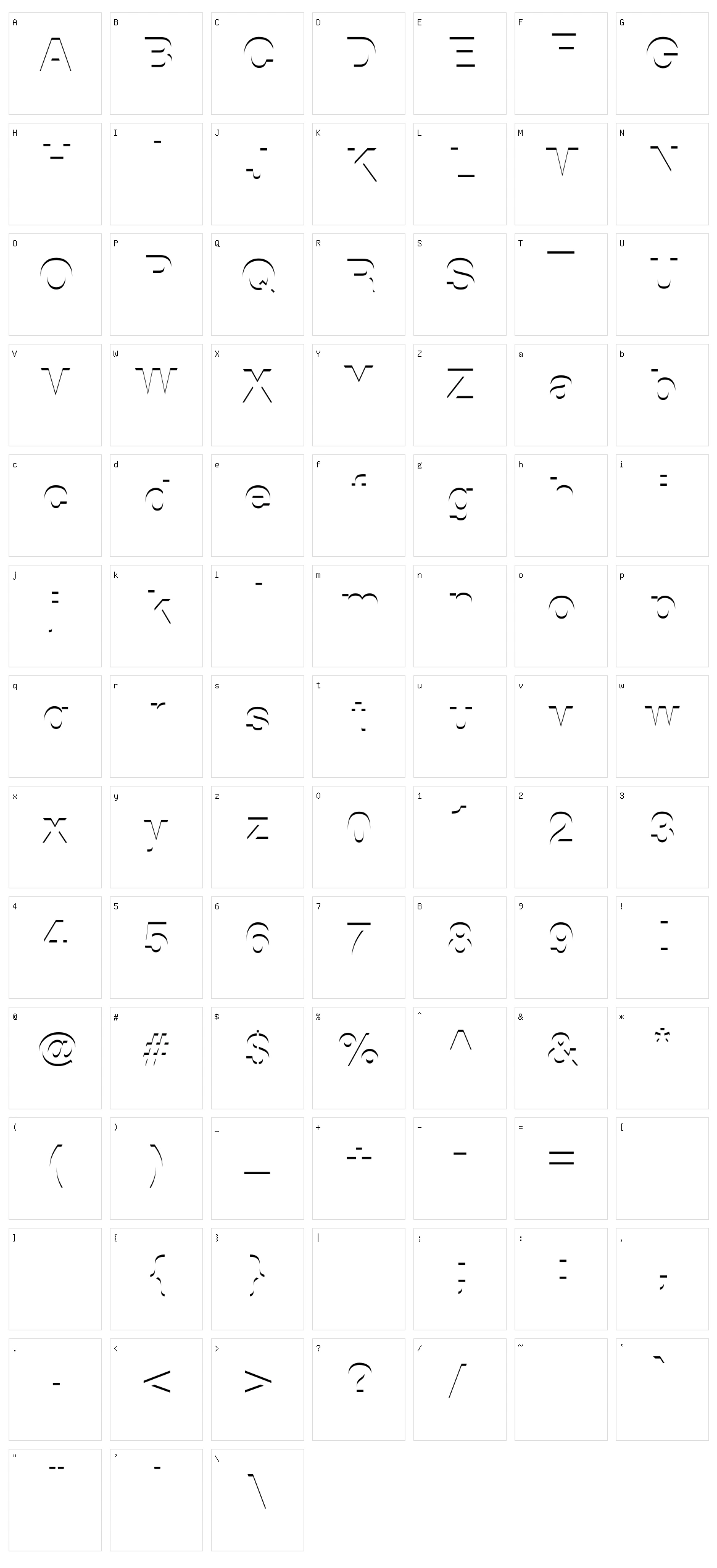 Tip Of Hell Character Set