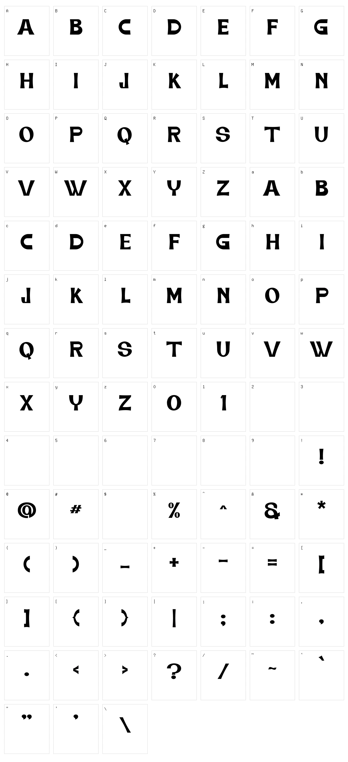 Tobelord Character Set