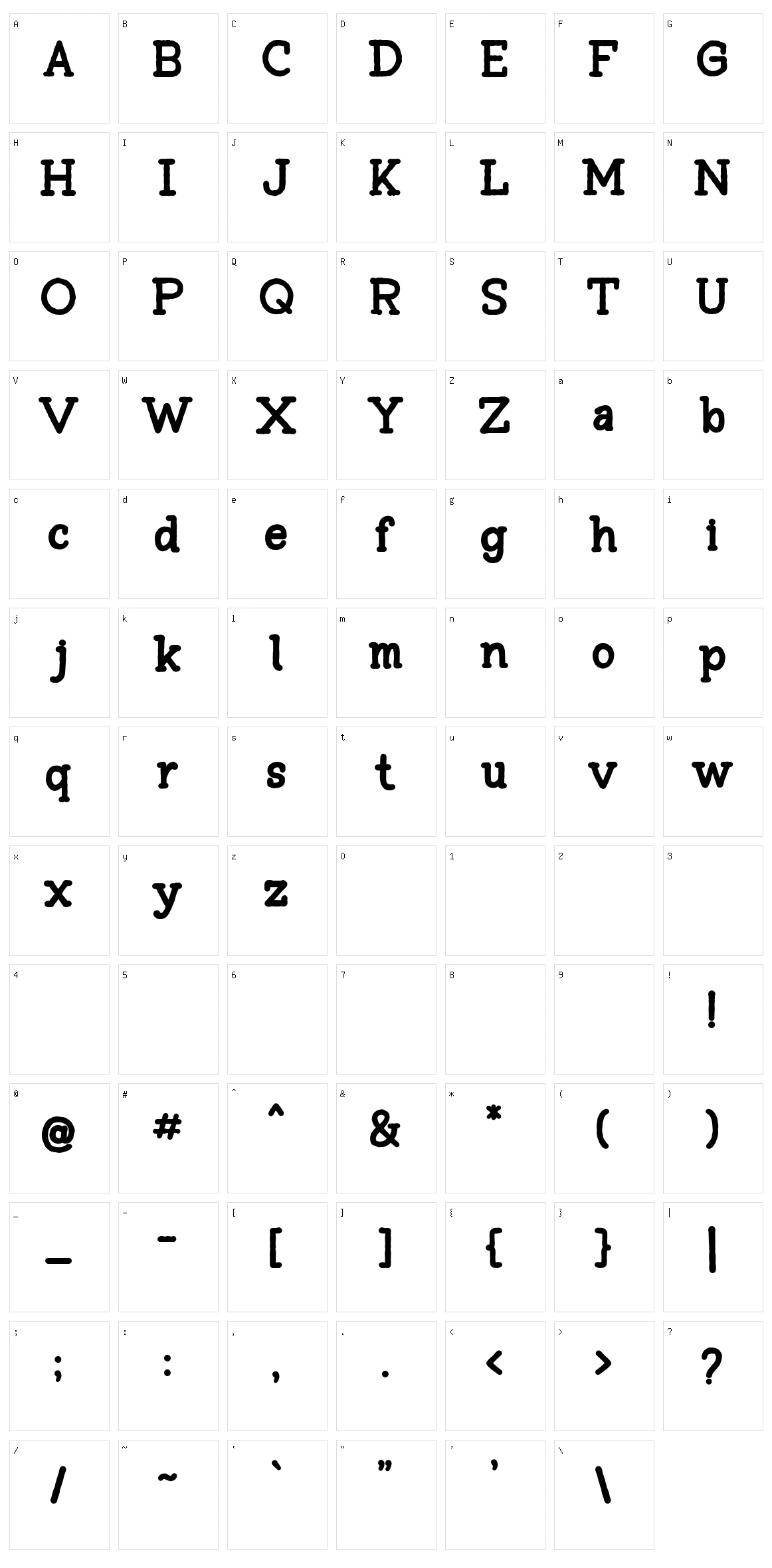 Tompkins Character Set