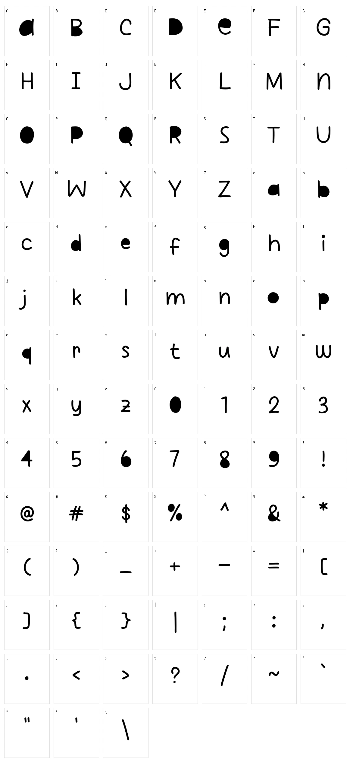 Lost Paper Character Set