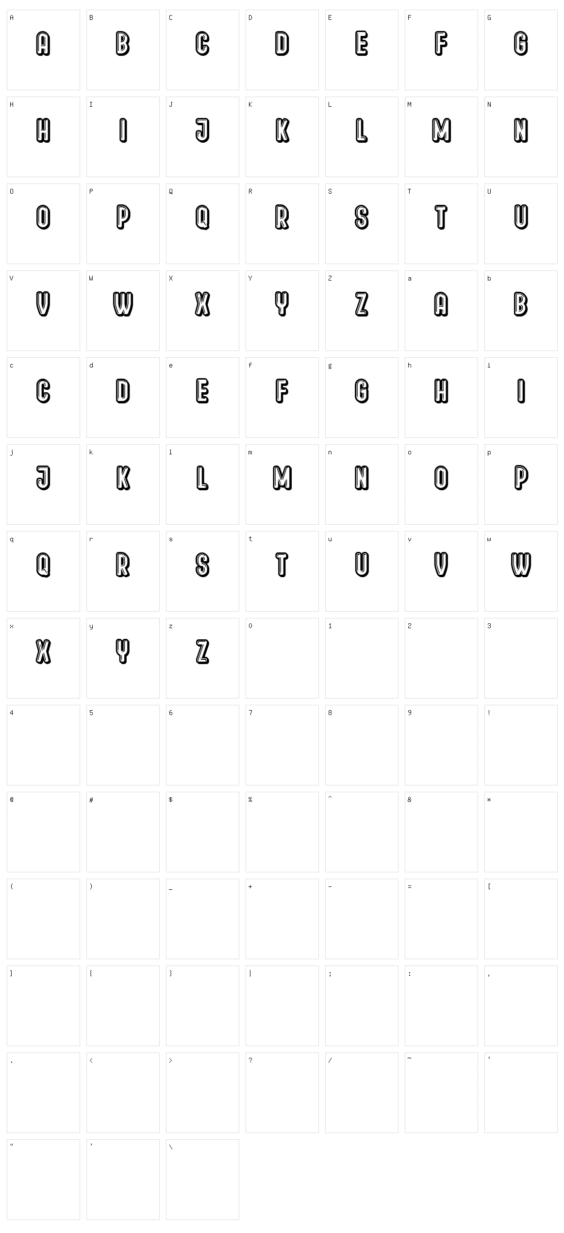 Traversal Character Set