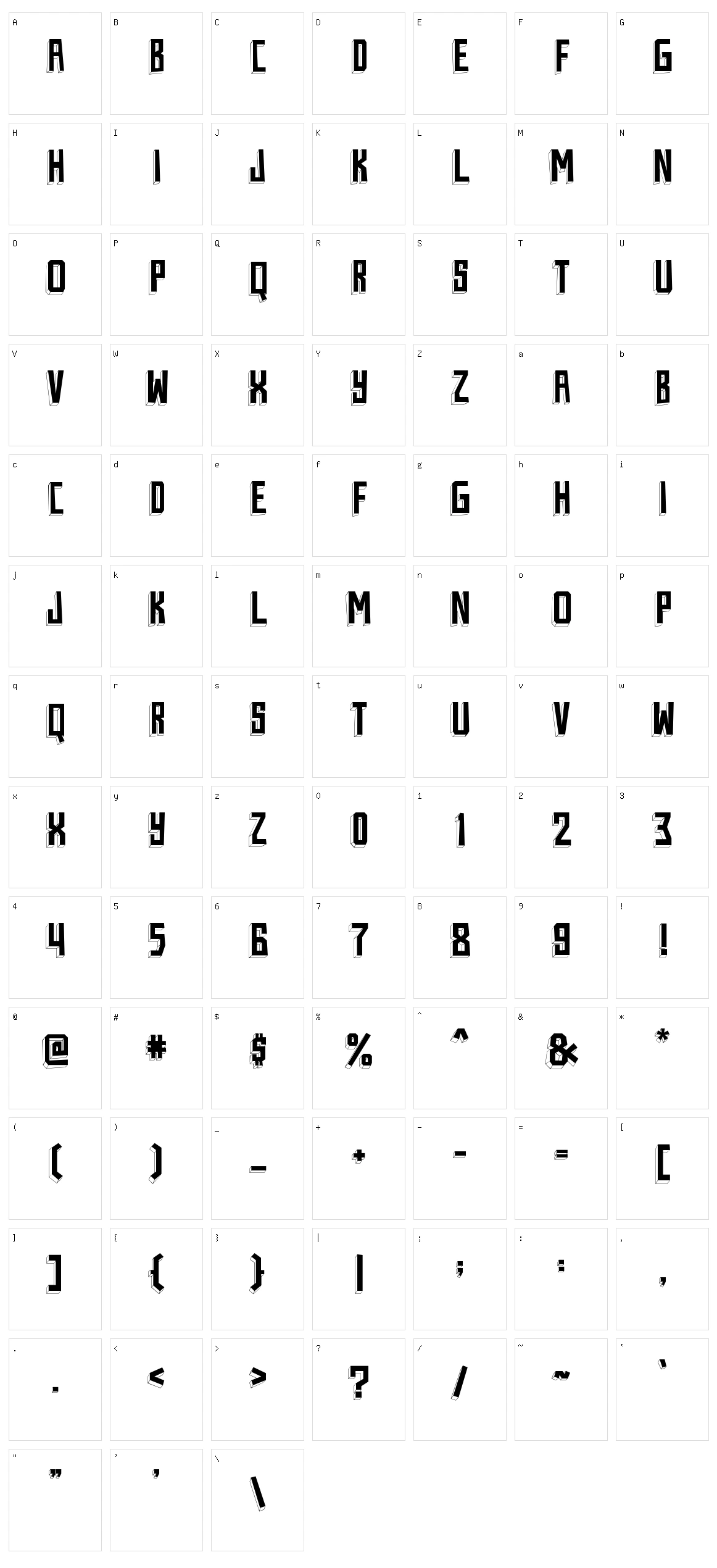 Tree D Wannabe Character Set