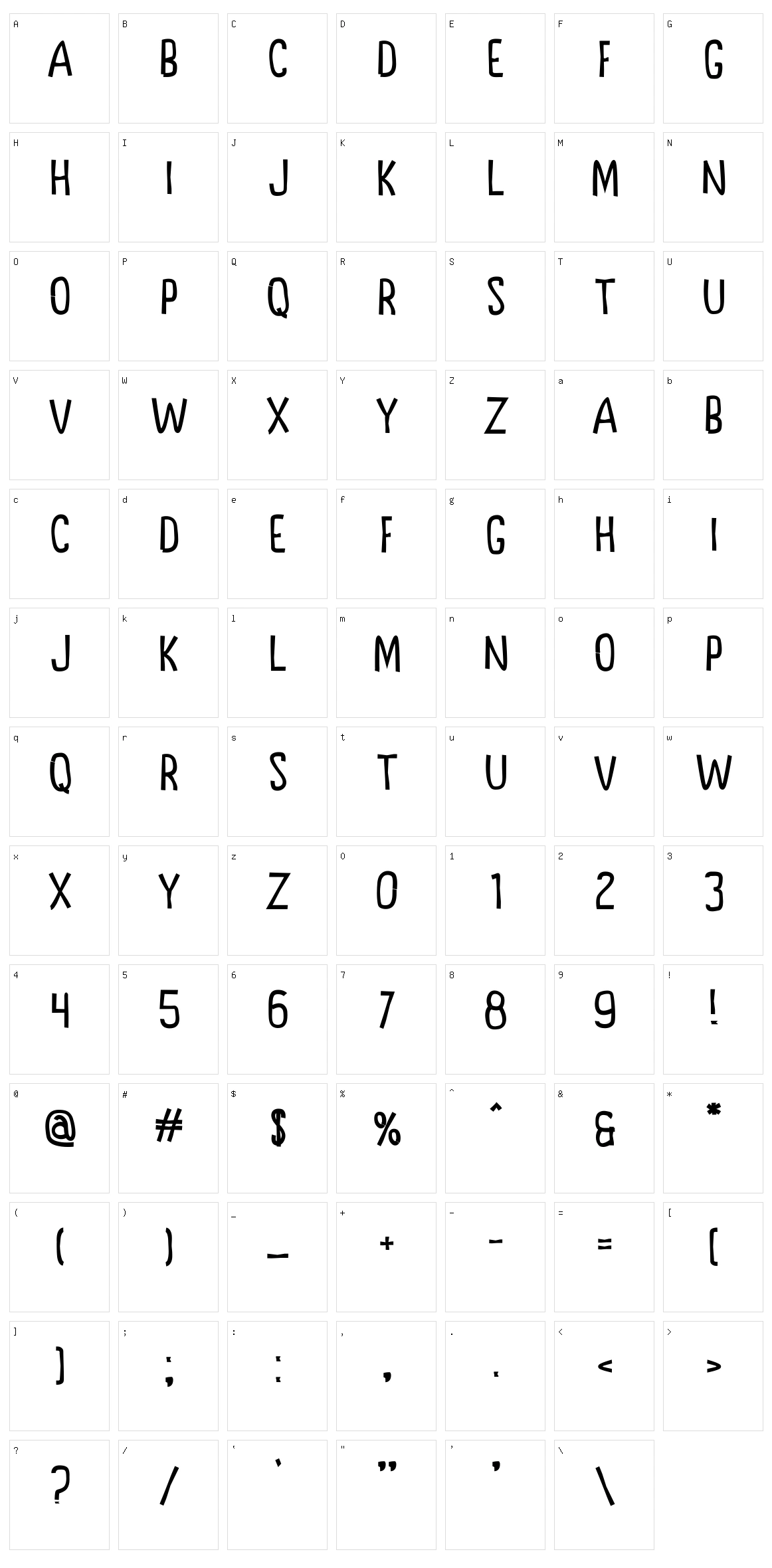 Triadi Character Set