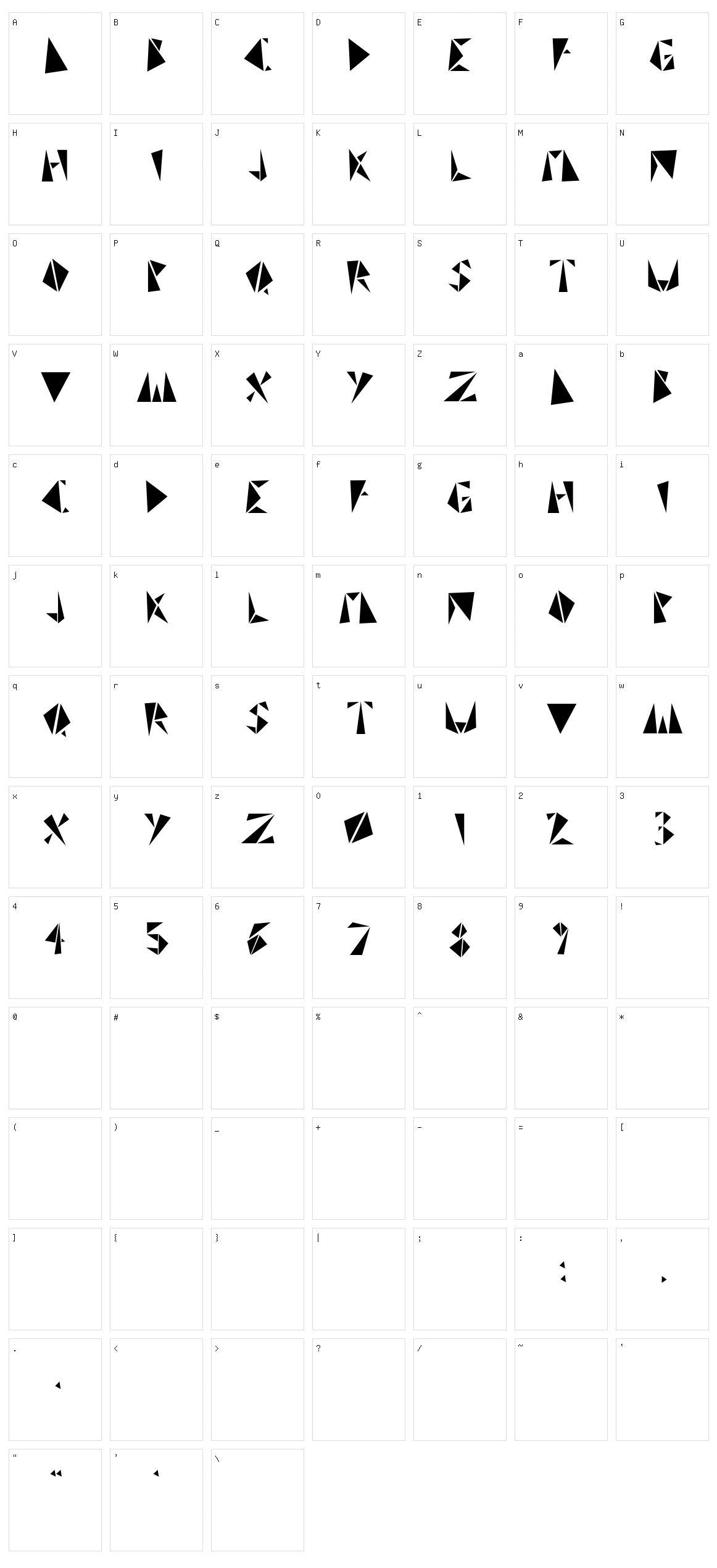 Trinista GRF Character Set