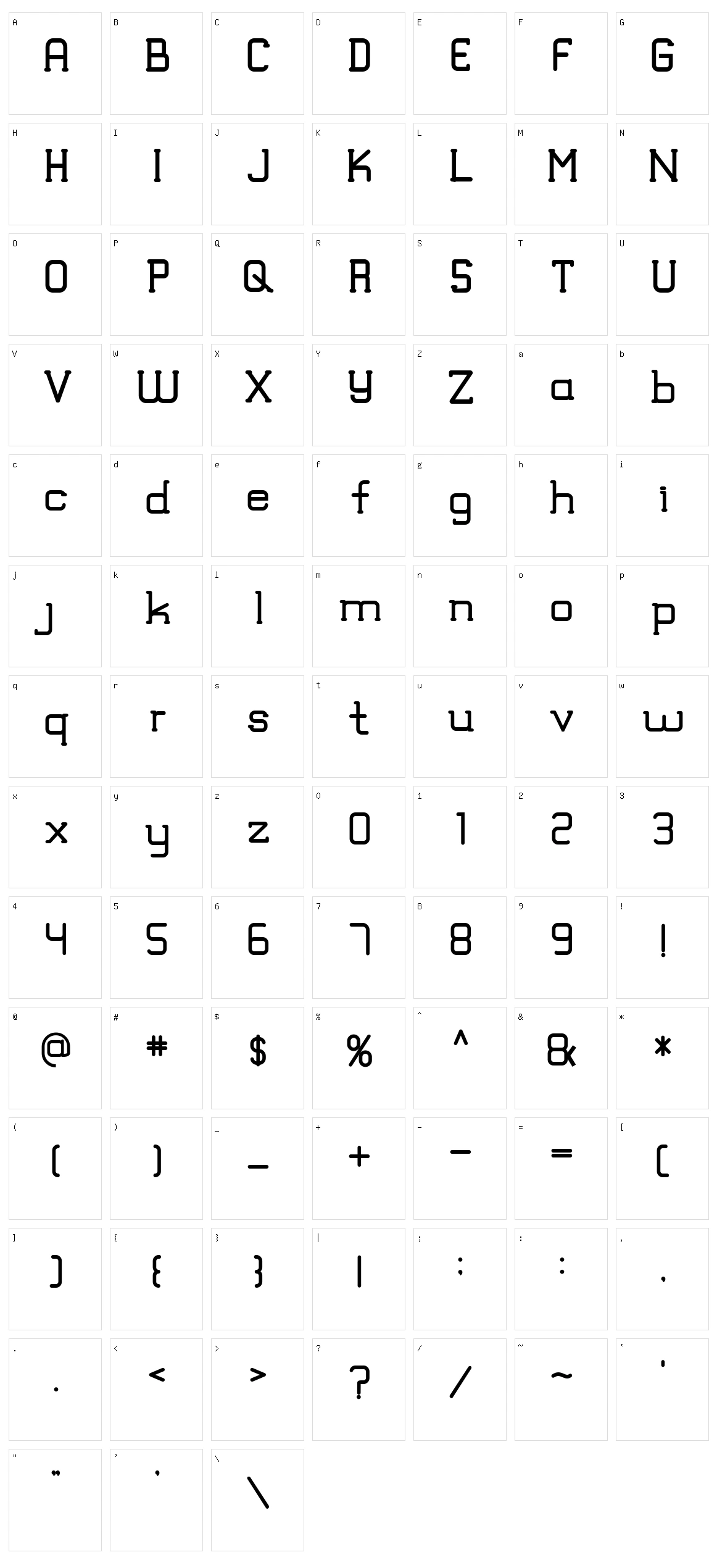 Trumans Character Set