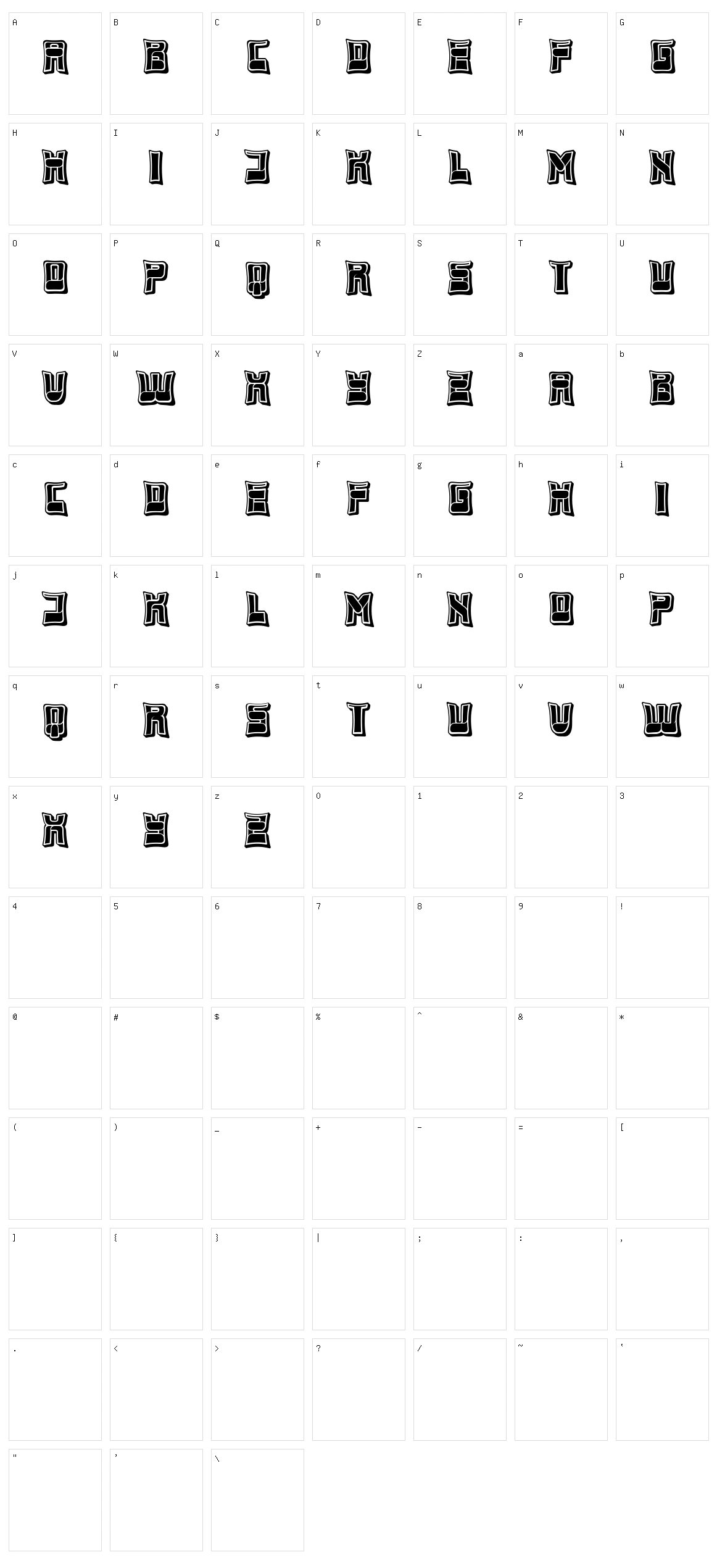 Trunk Character Set