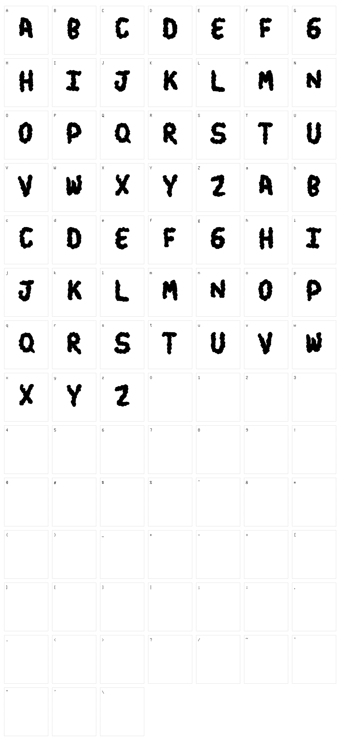 Turds Character Set