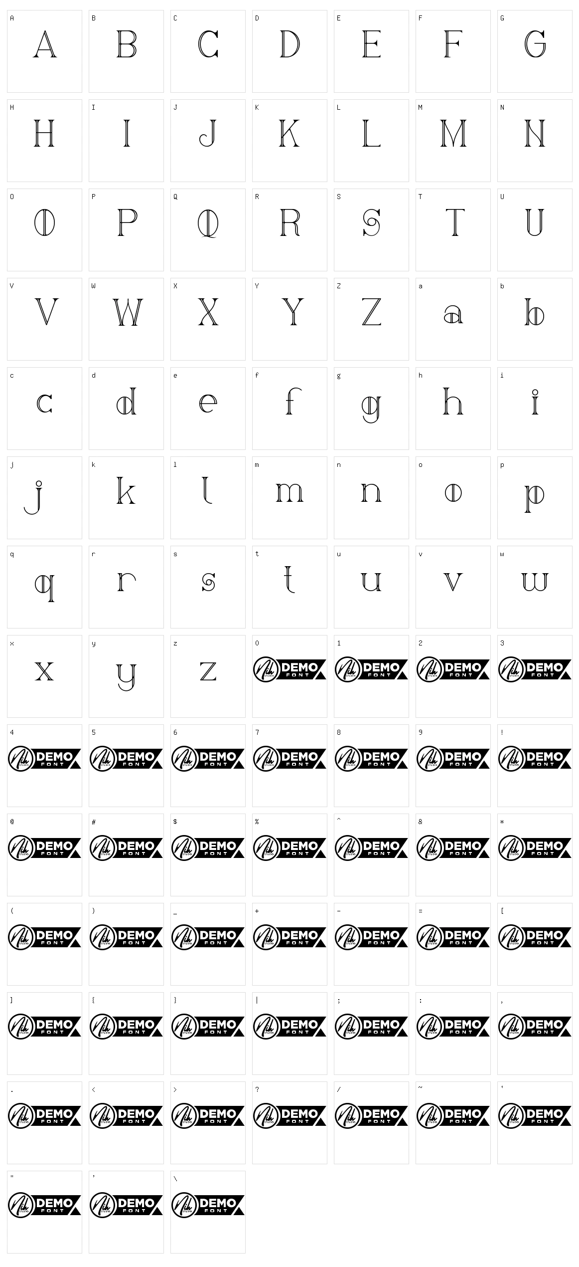 Twain Character Set