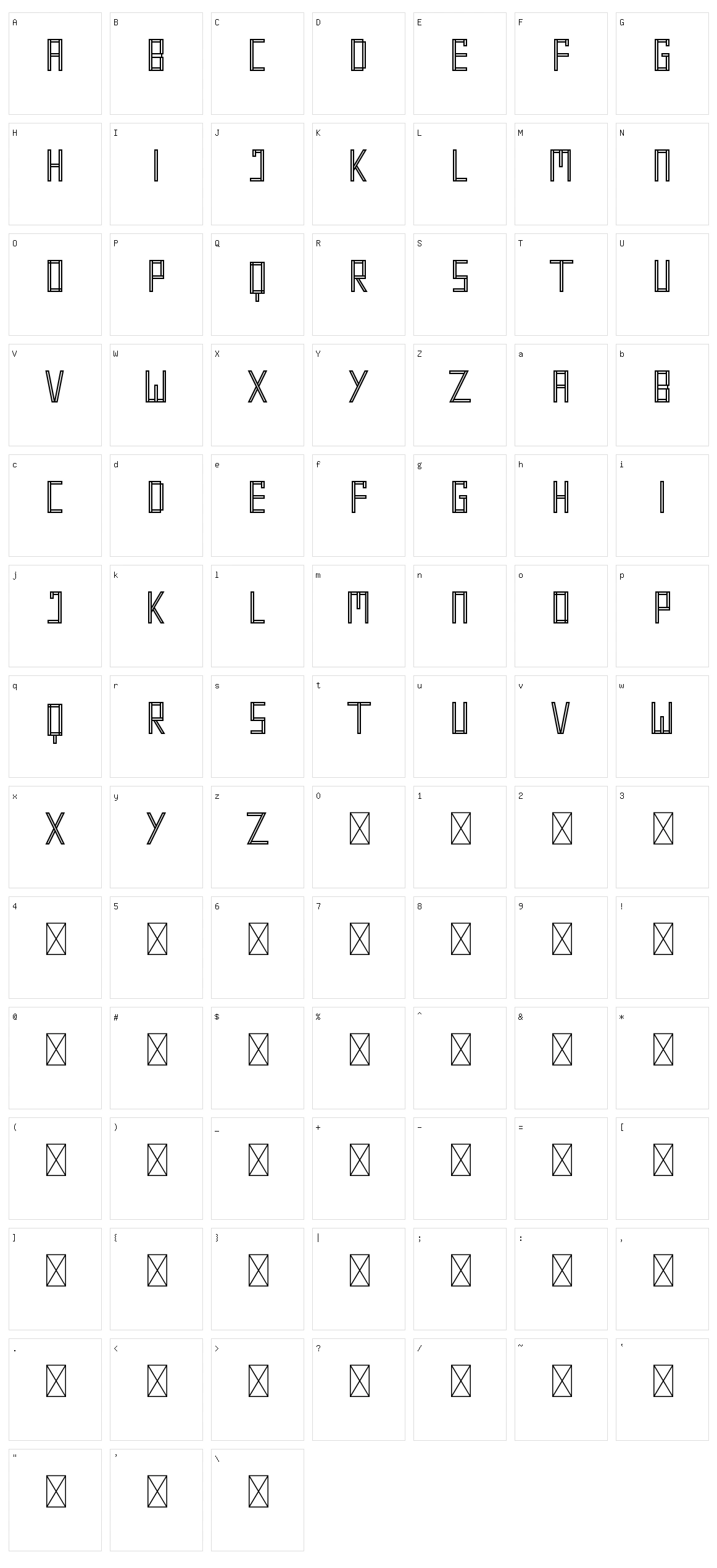 Two Lines Character Set