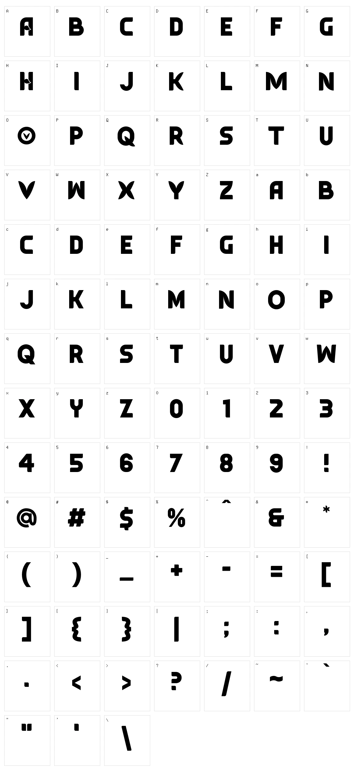Typesauce Character Set