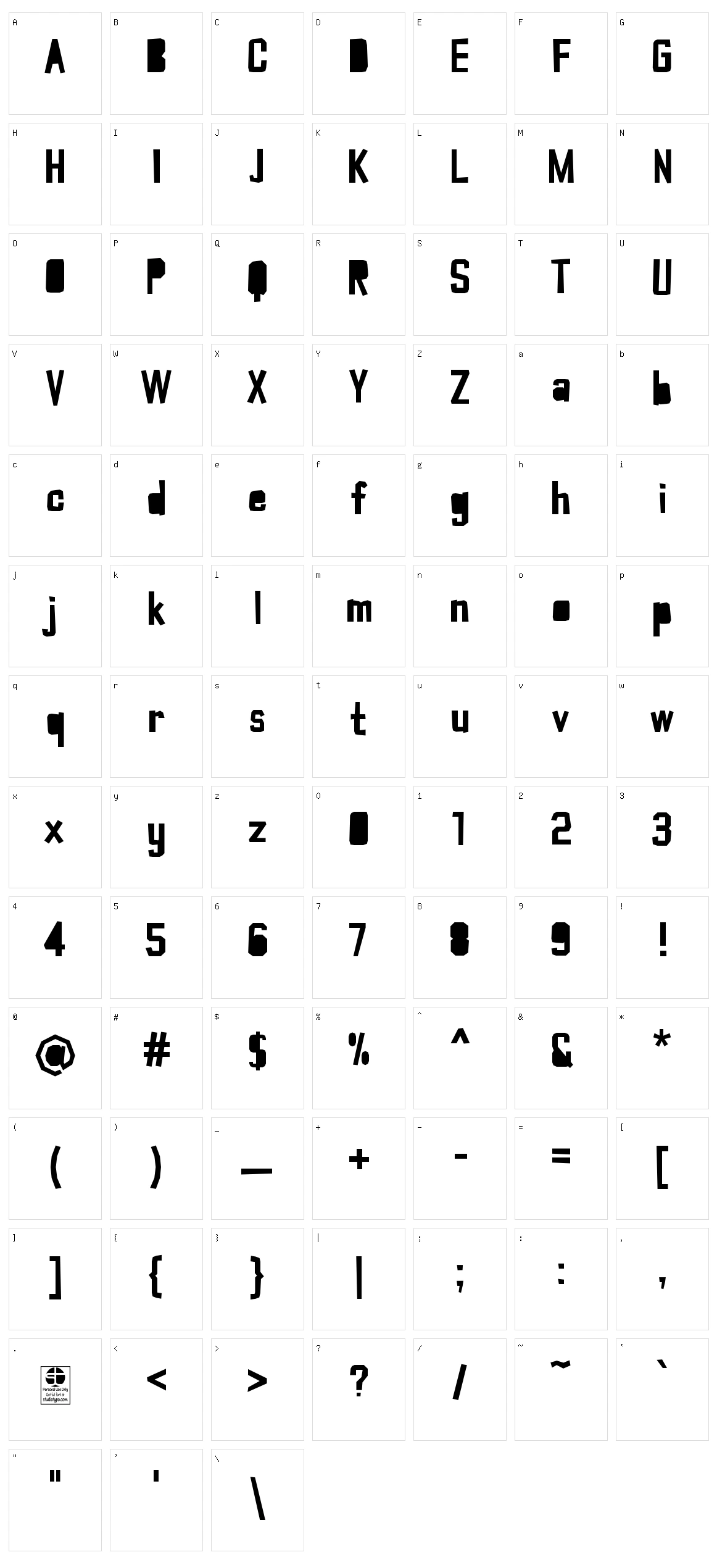 Typo Cut-Out Character Set