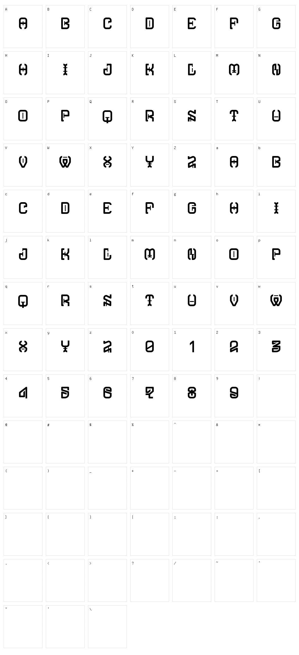 Typodika Character Set