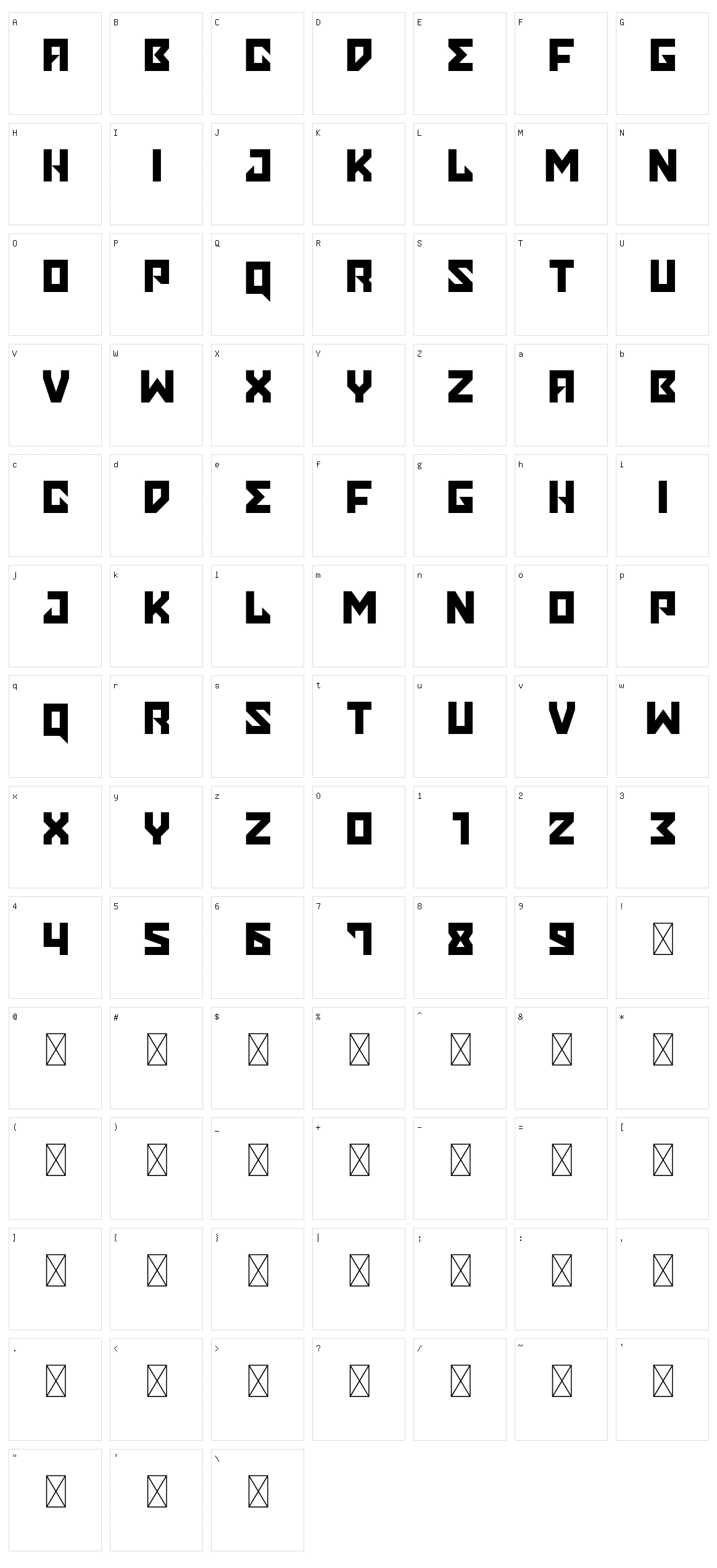 Tysla Character Set