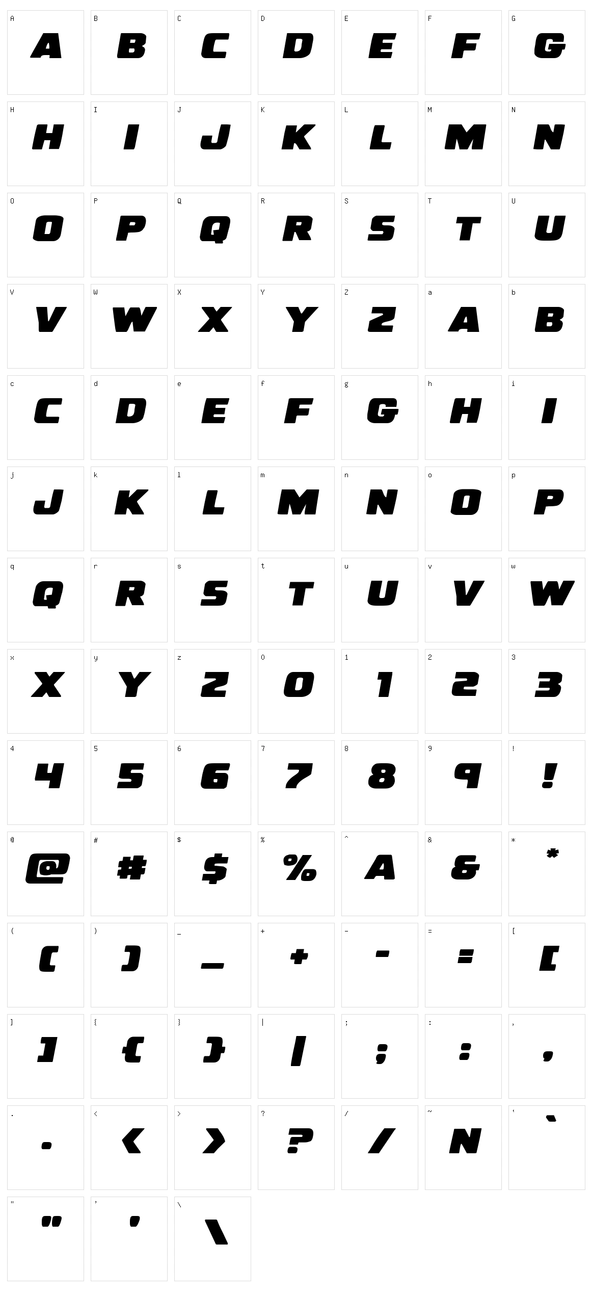 Uglier Things Character Set