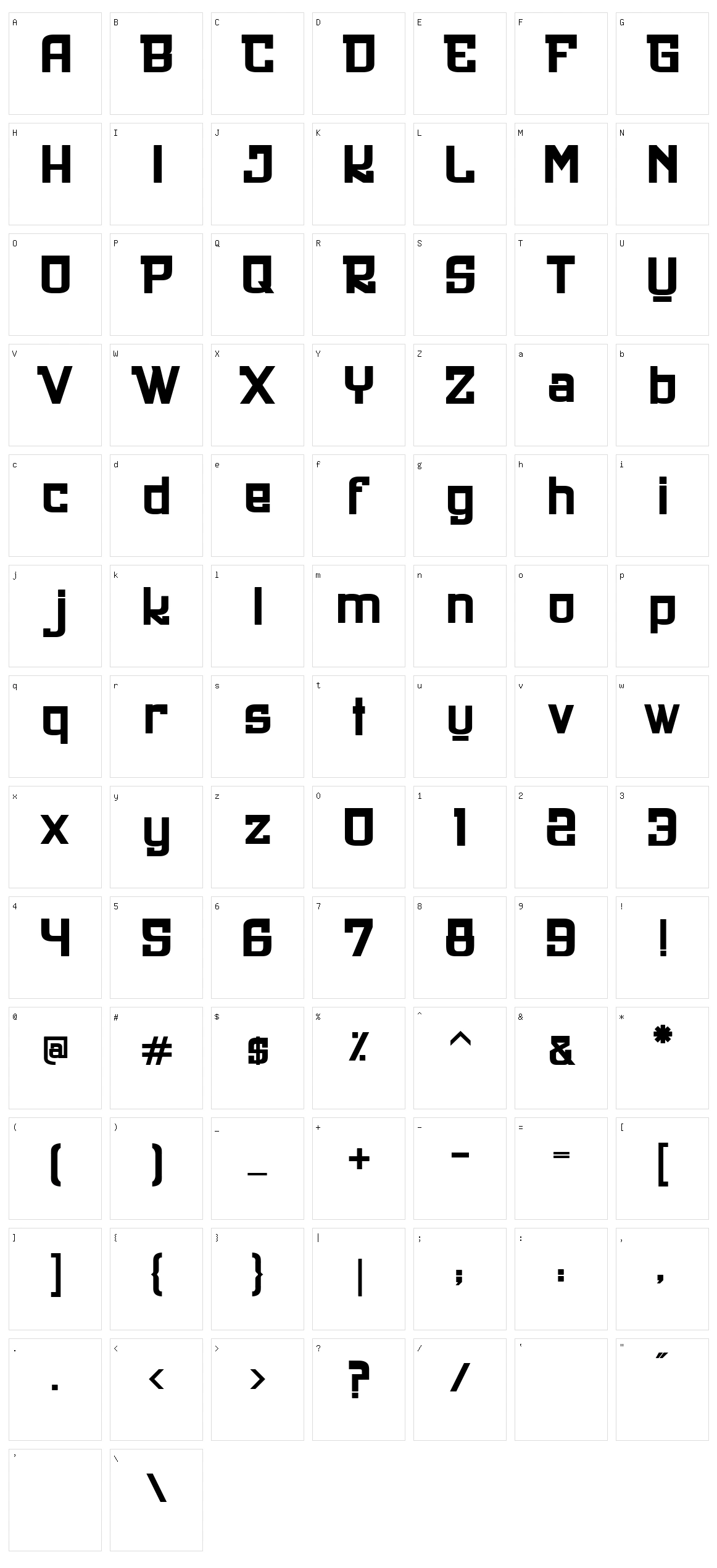 Ultra Style 1312 Character Set