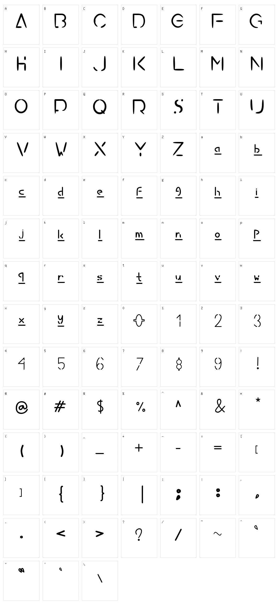 UnConnect Character Set