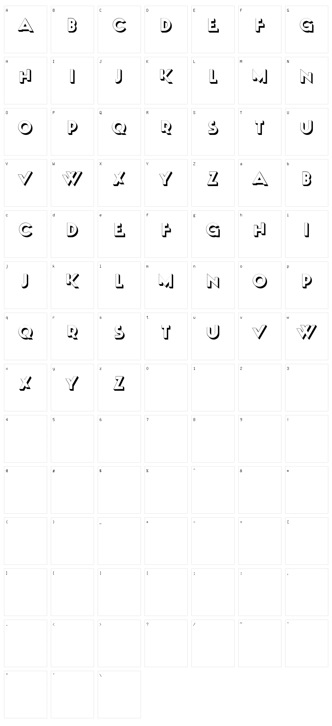 Uncut Character Set