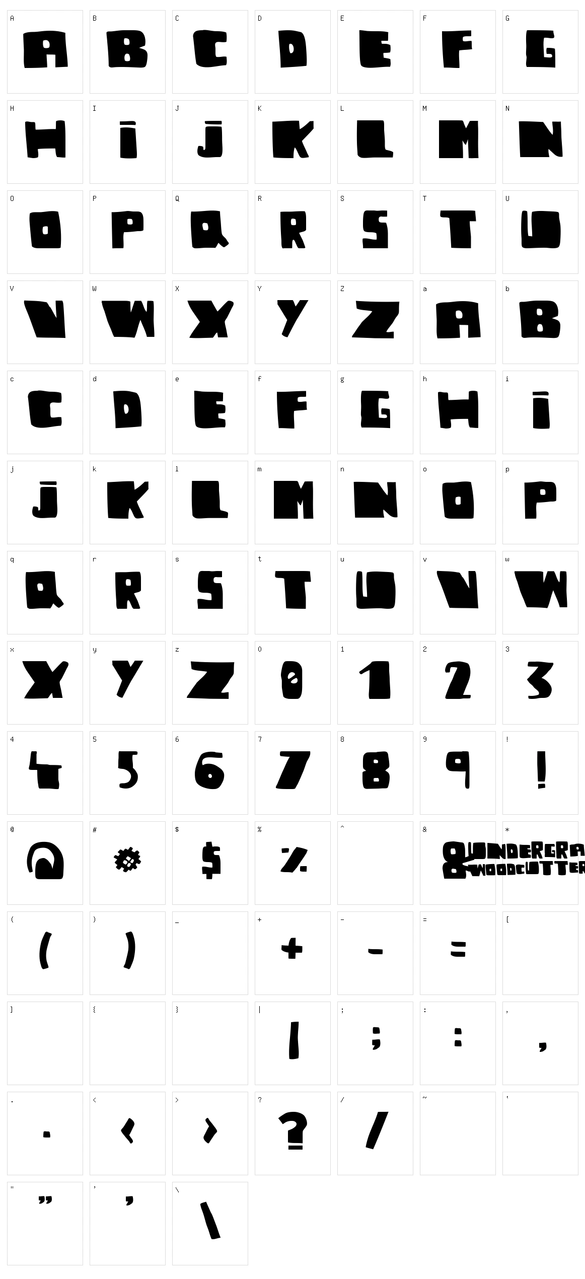 Undergramo Character Set