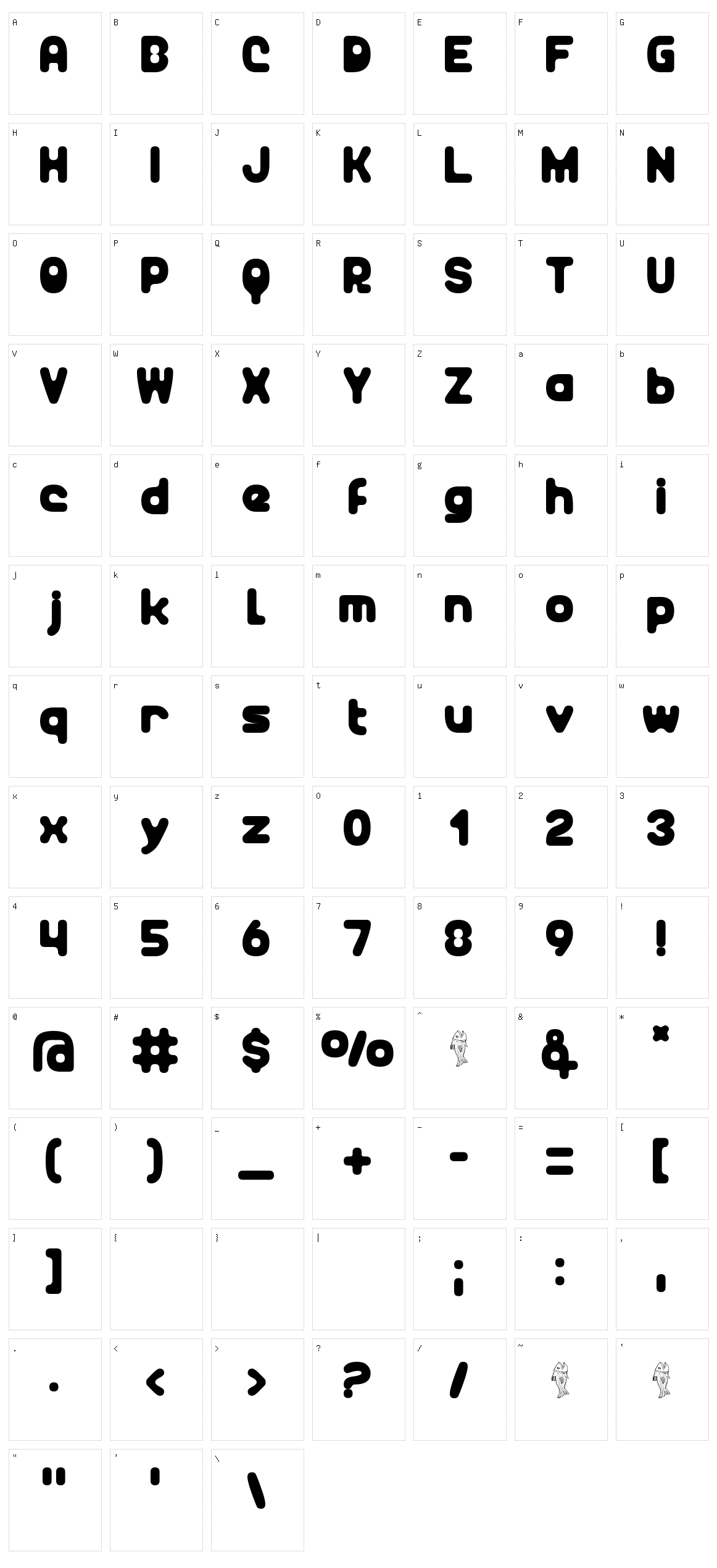 Unocide Character Set