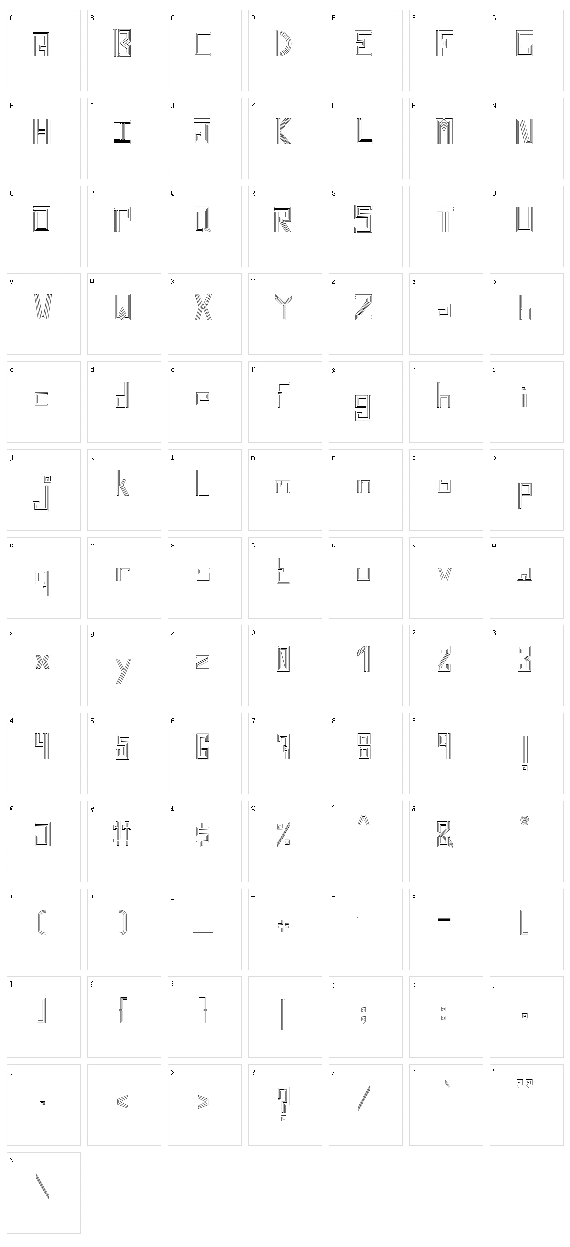 Untrazuko Character Set