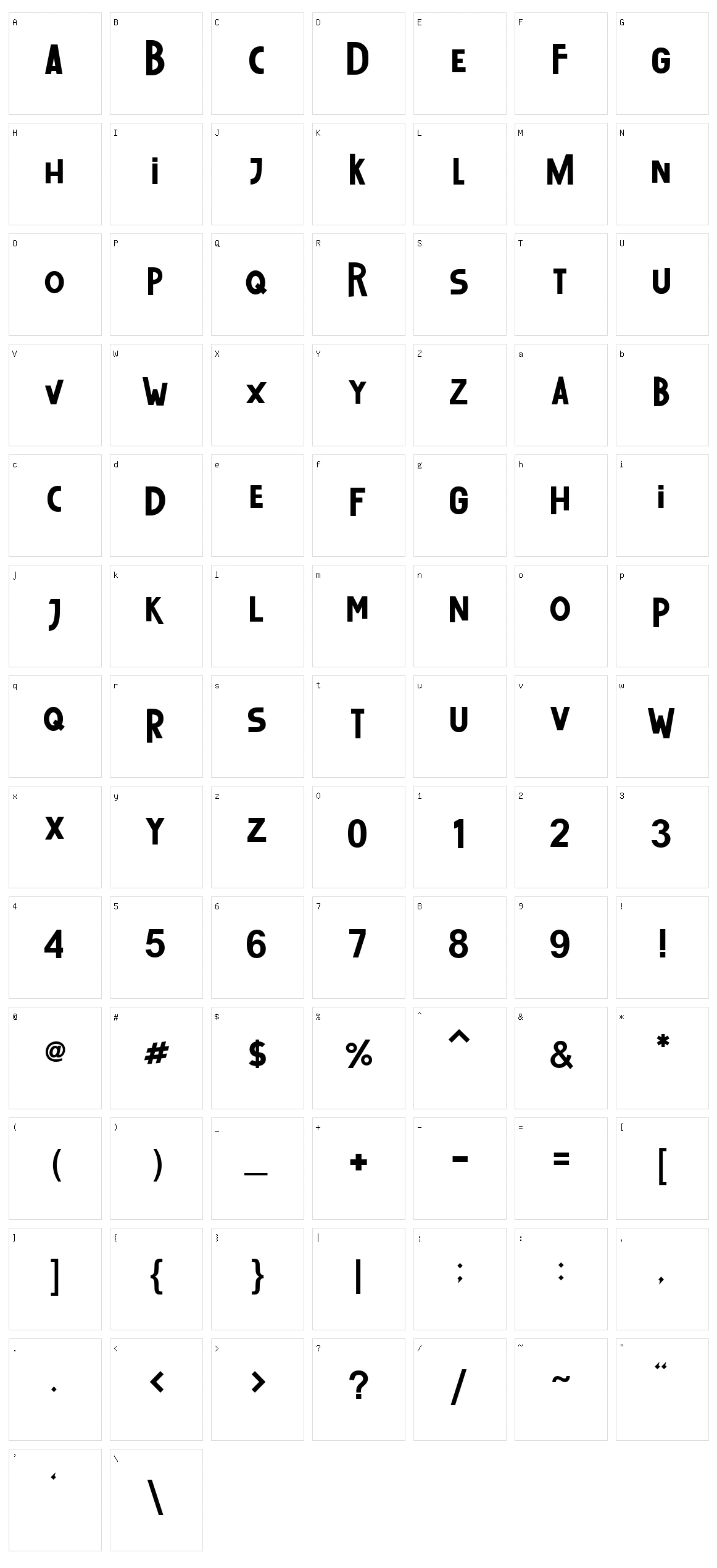 Up And Down Character Set