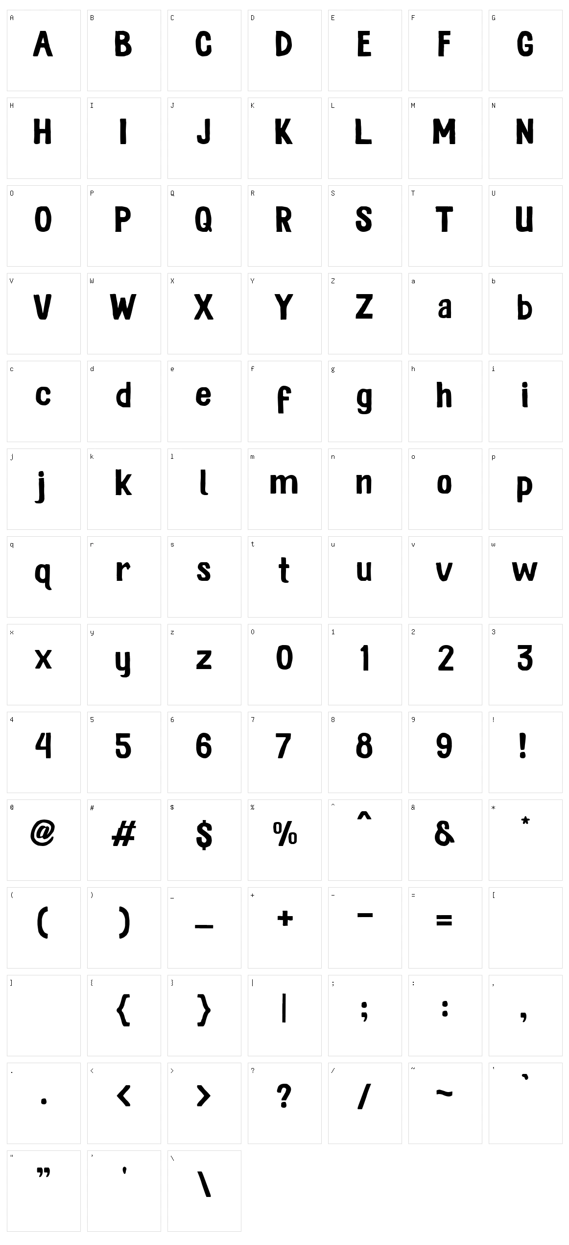 Vakansy Character Set