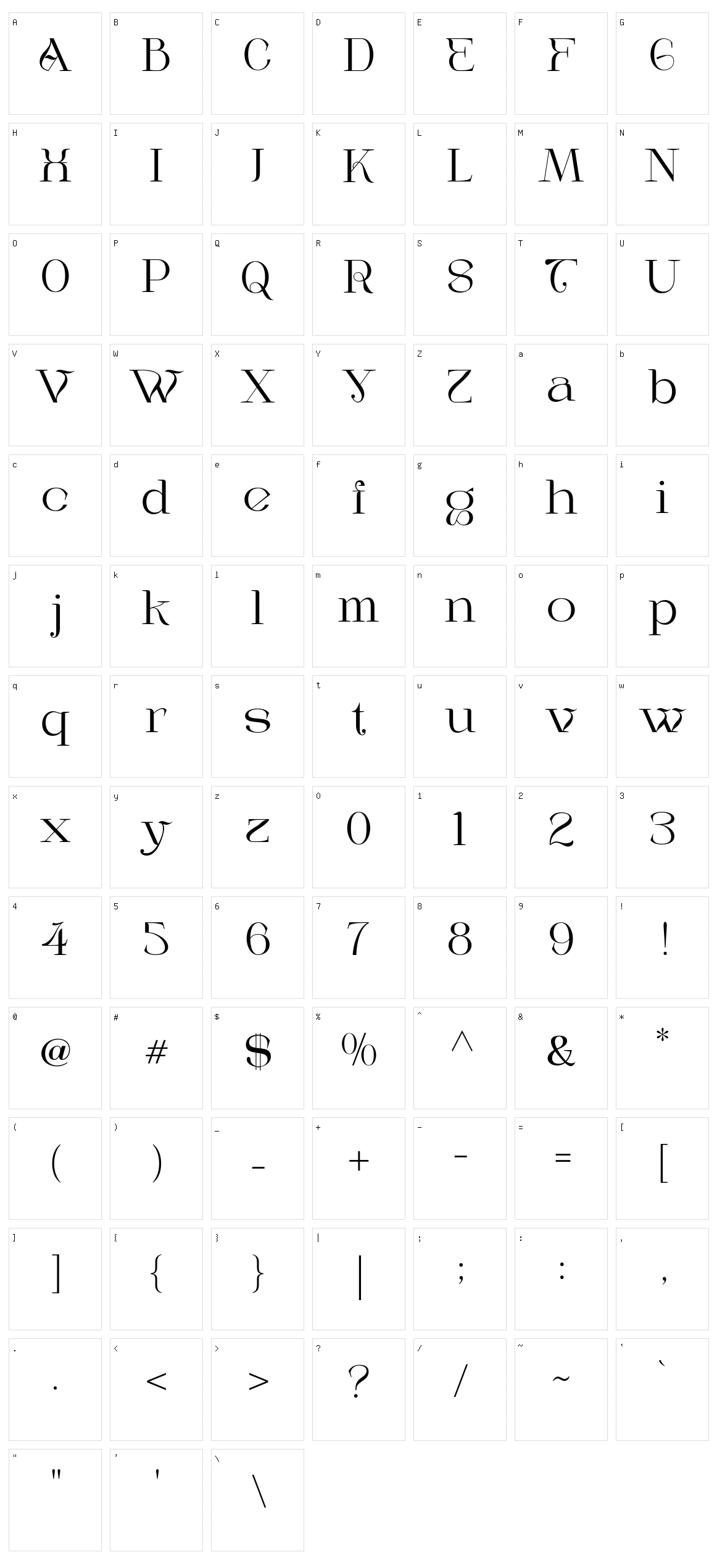 Vako Mave Character Set