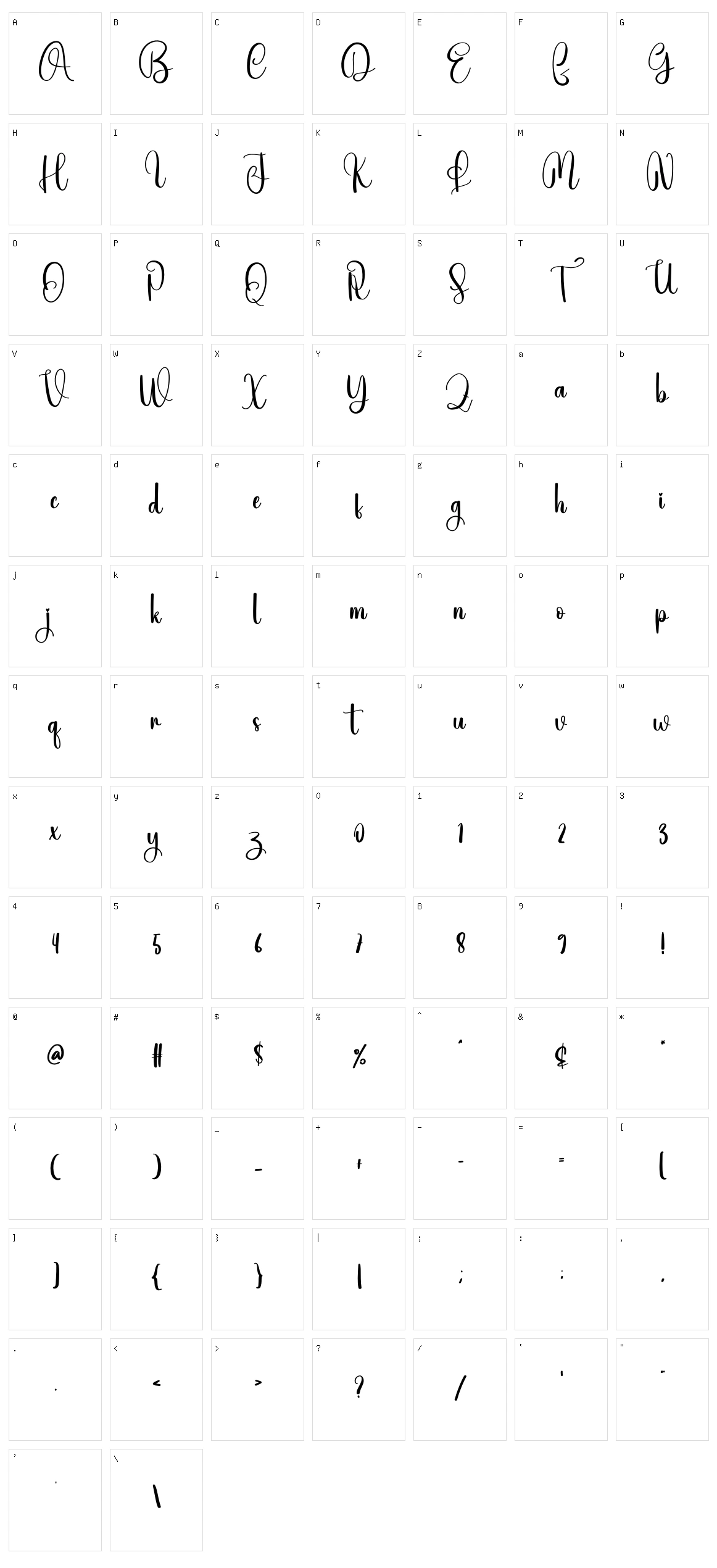 Aloved Character Set