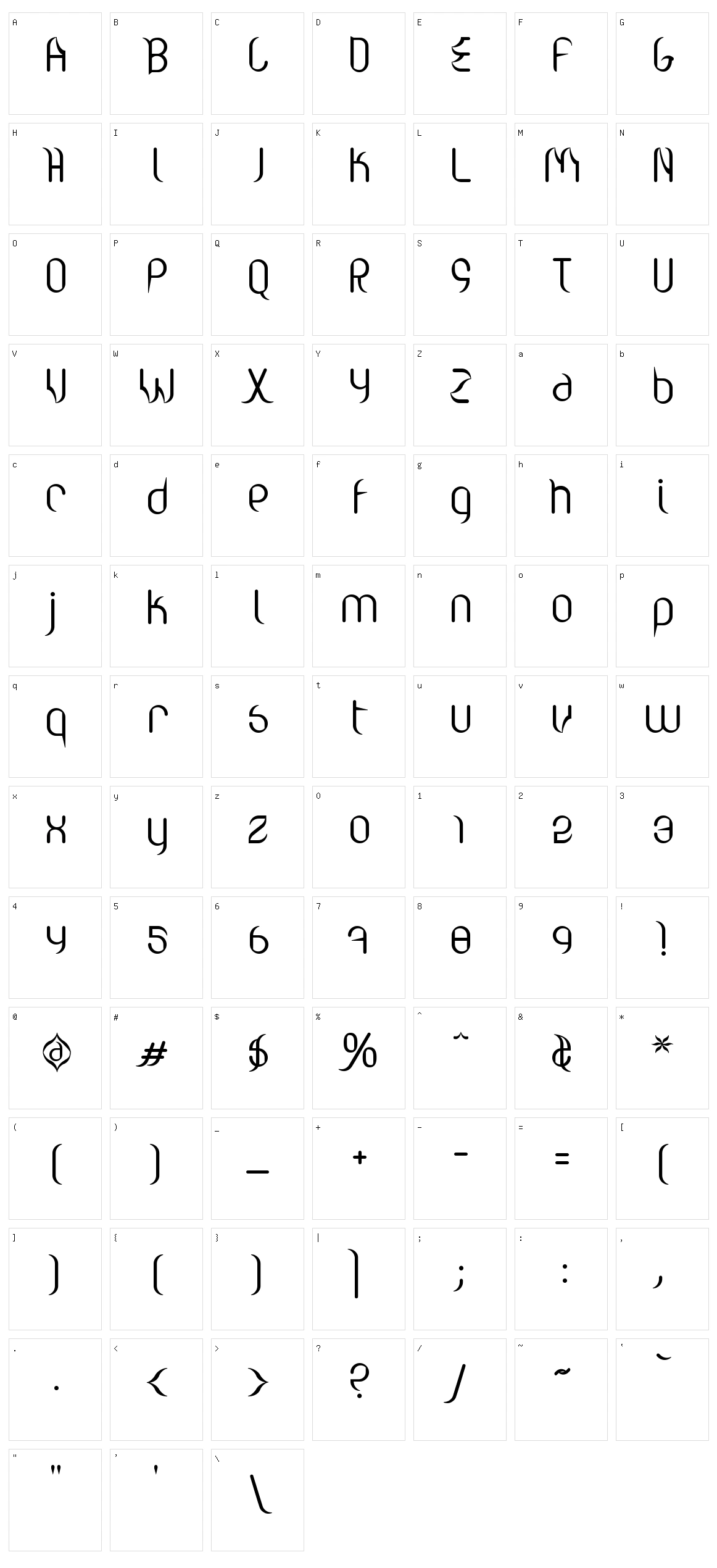 Valium Character Set